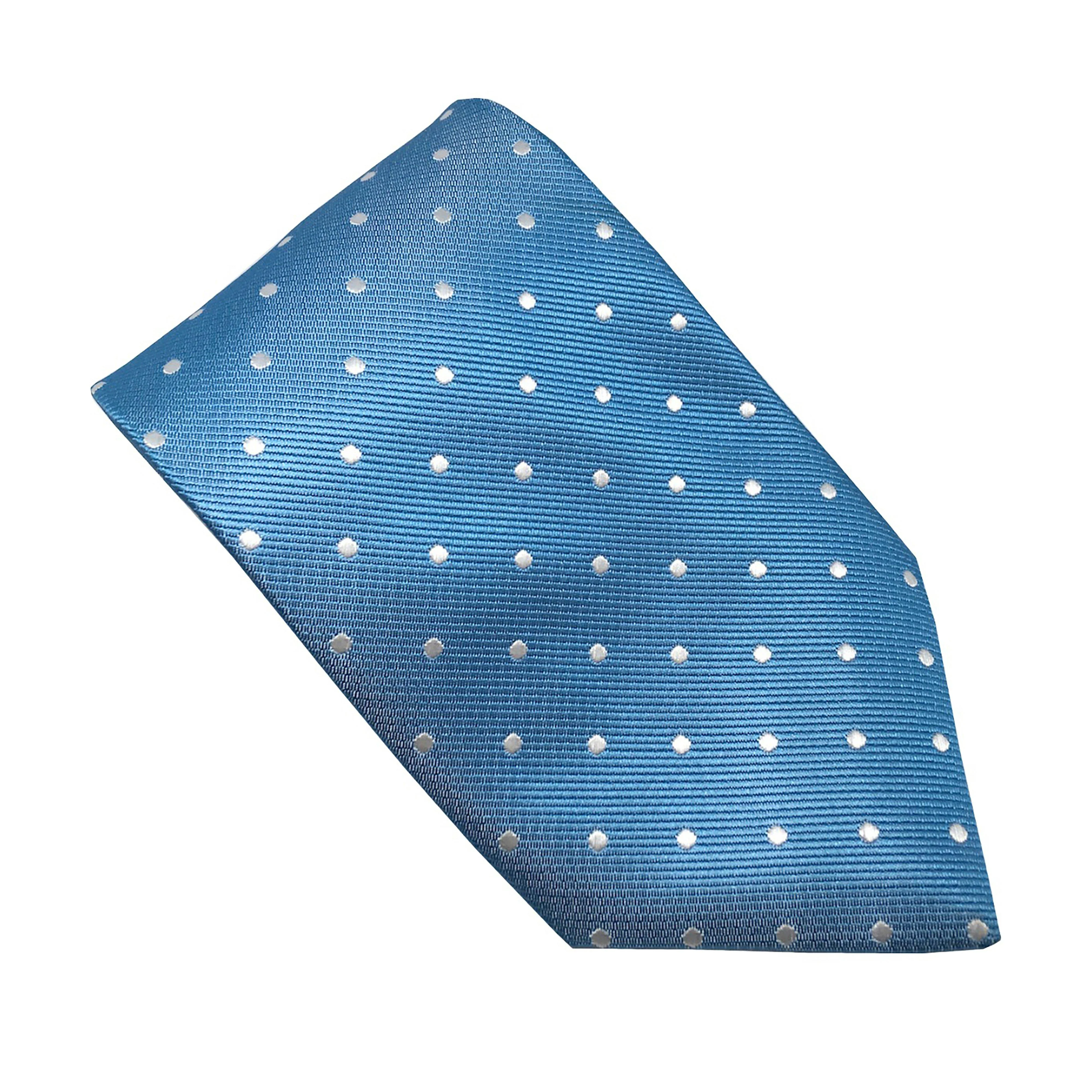 Adult Polka Dot Tie Light Blue/White - Image 2