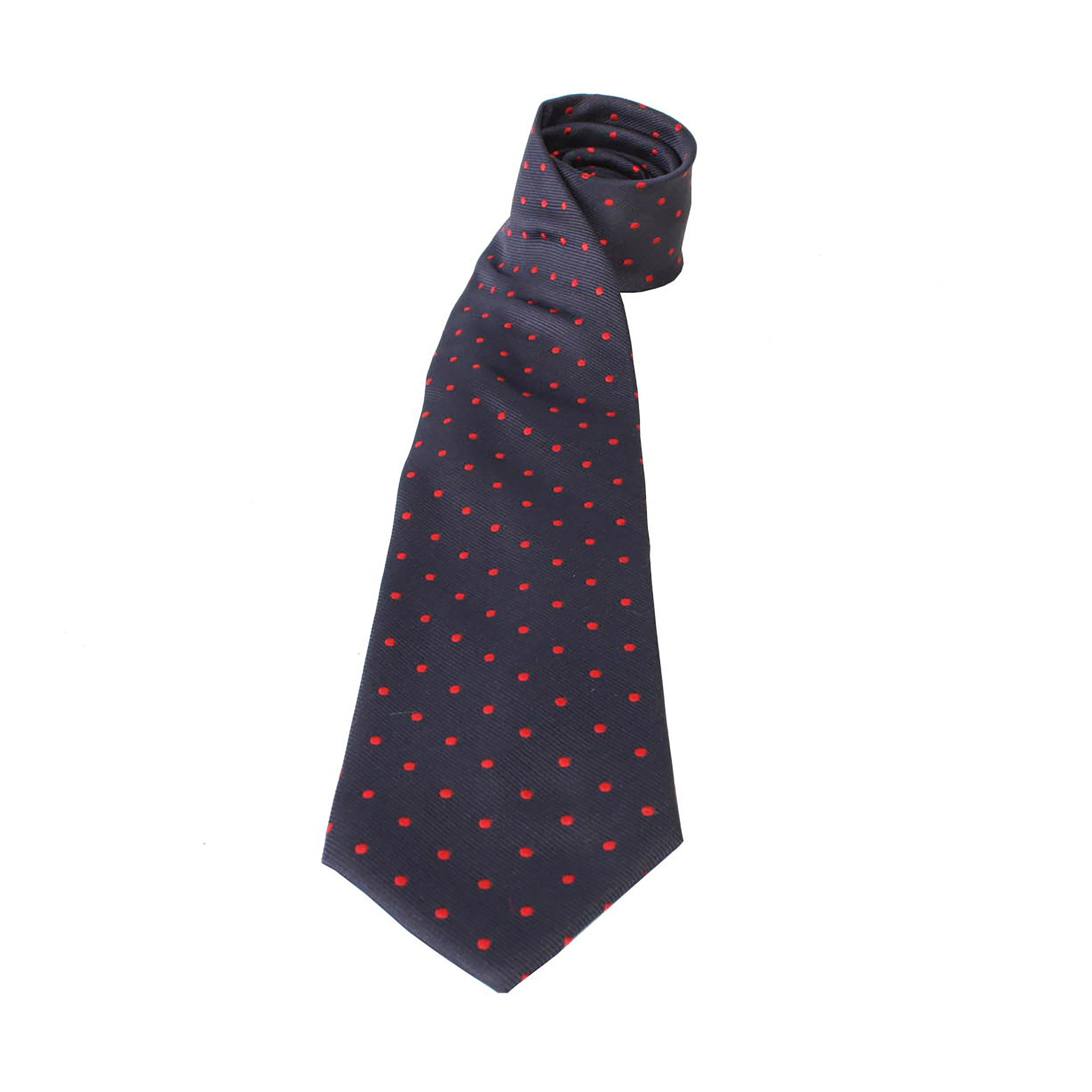 Adults Polka Dot Show Tie Navy/Red - Image 2