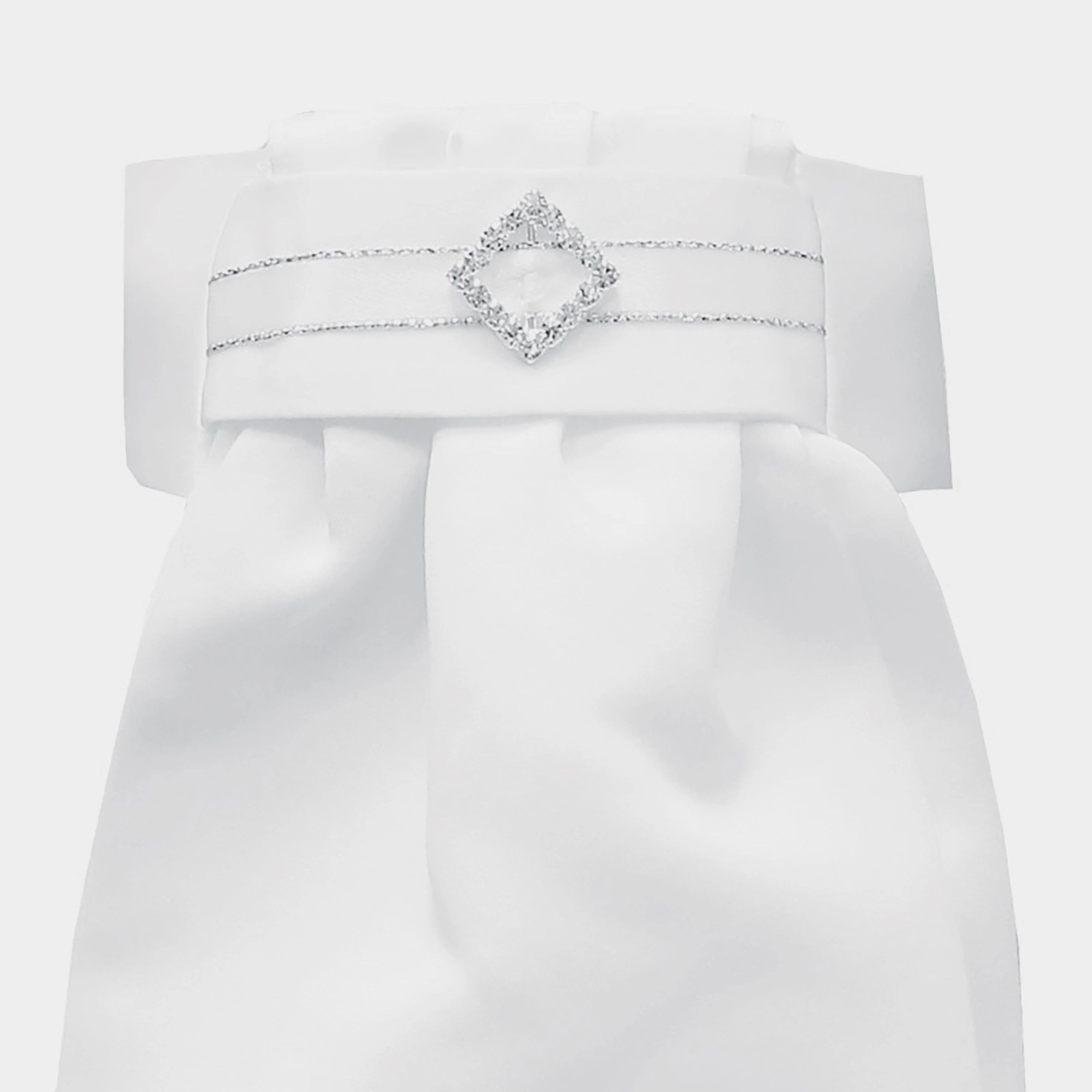 Diamante Diamond Deluxe Ready Tied Stock White
