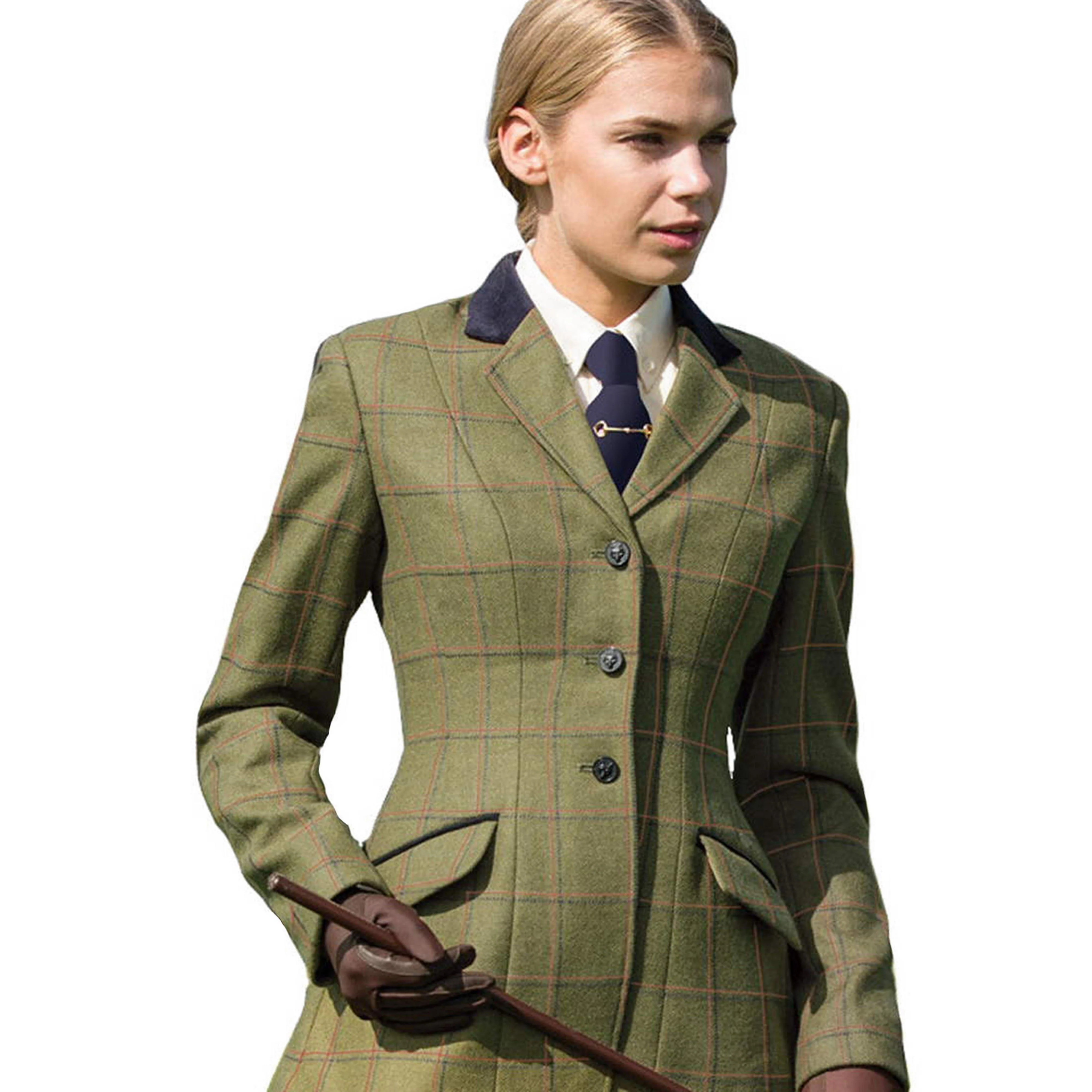 Launton Deluxe Tweed Riding Jacket Green - Image 3