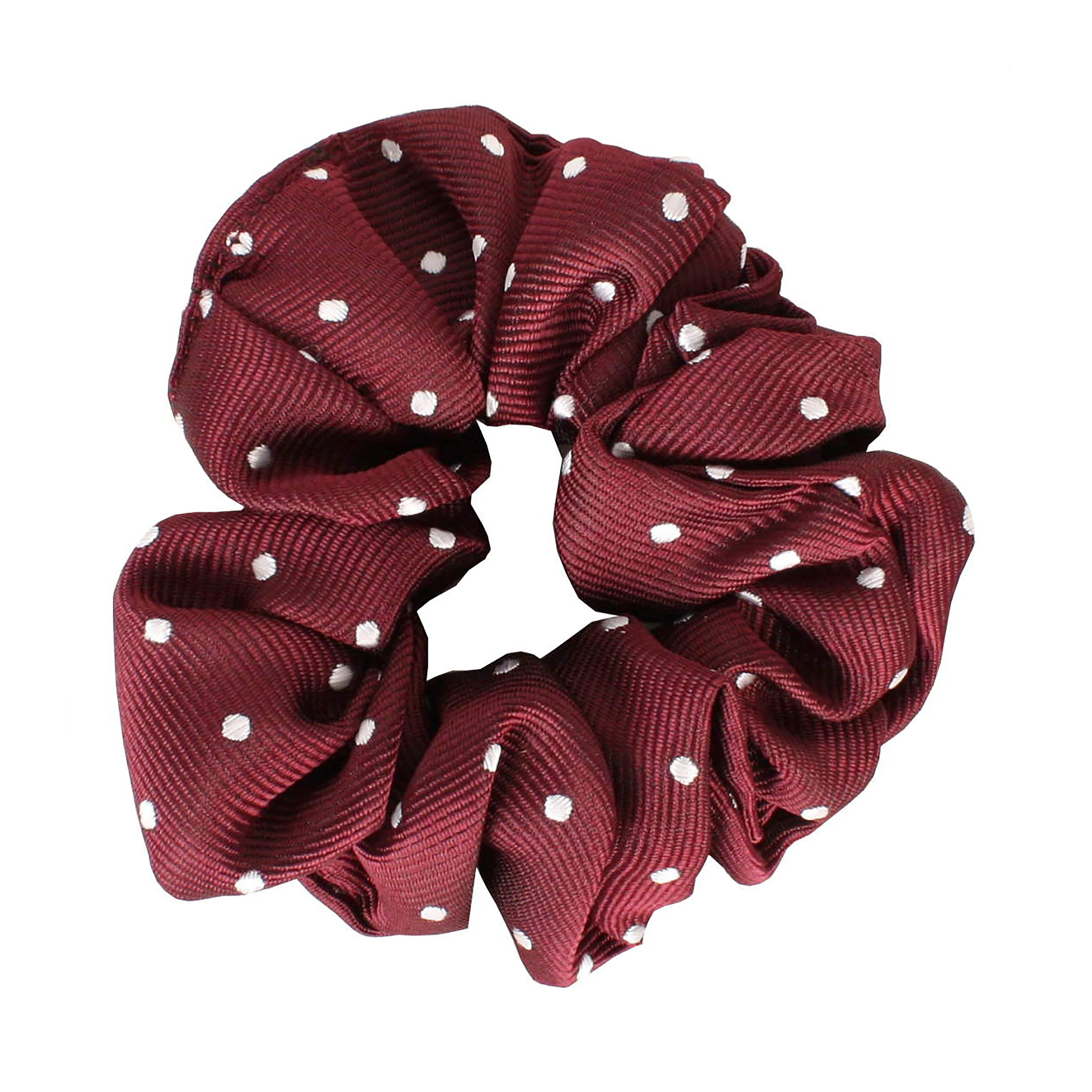 Polka Dot Show Scrunchie Maroon/White - Image 2