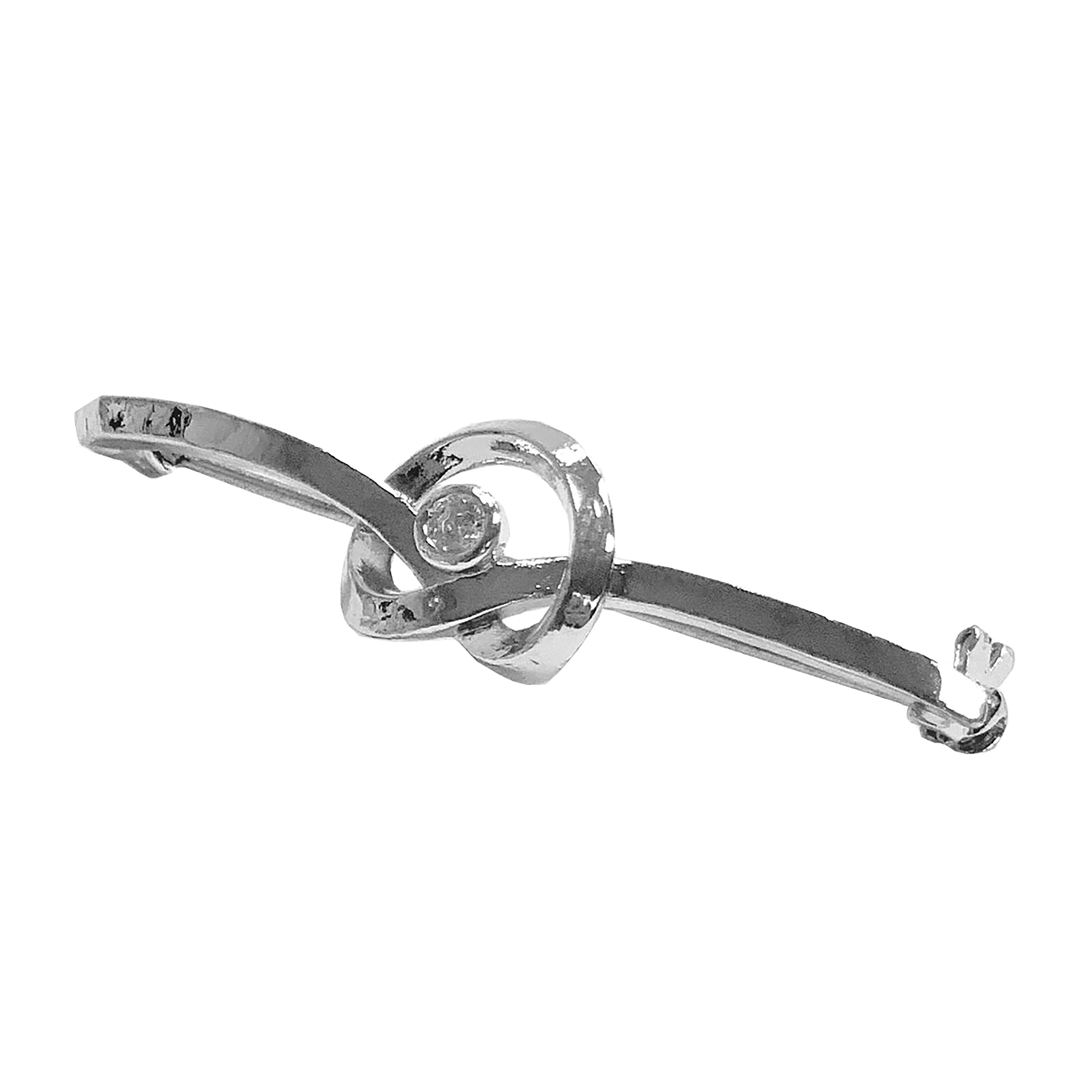 Twirl Crystal Stock Pin Silver - Image 3
