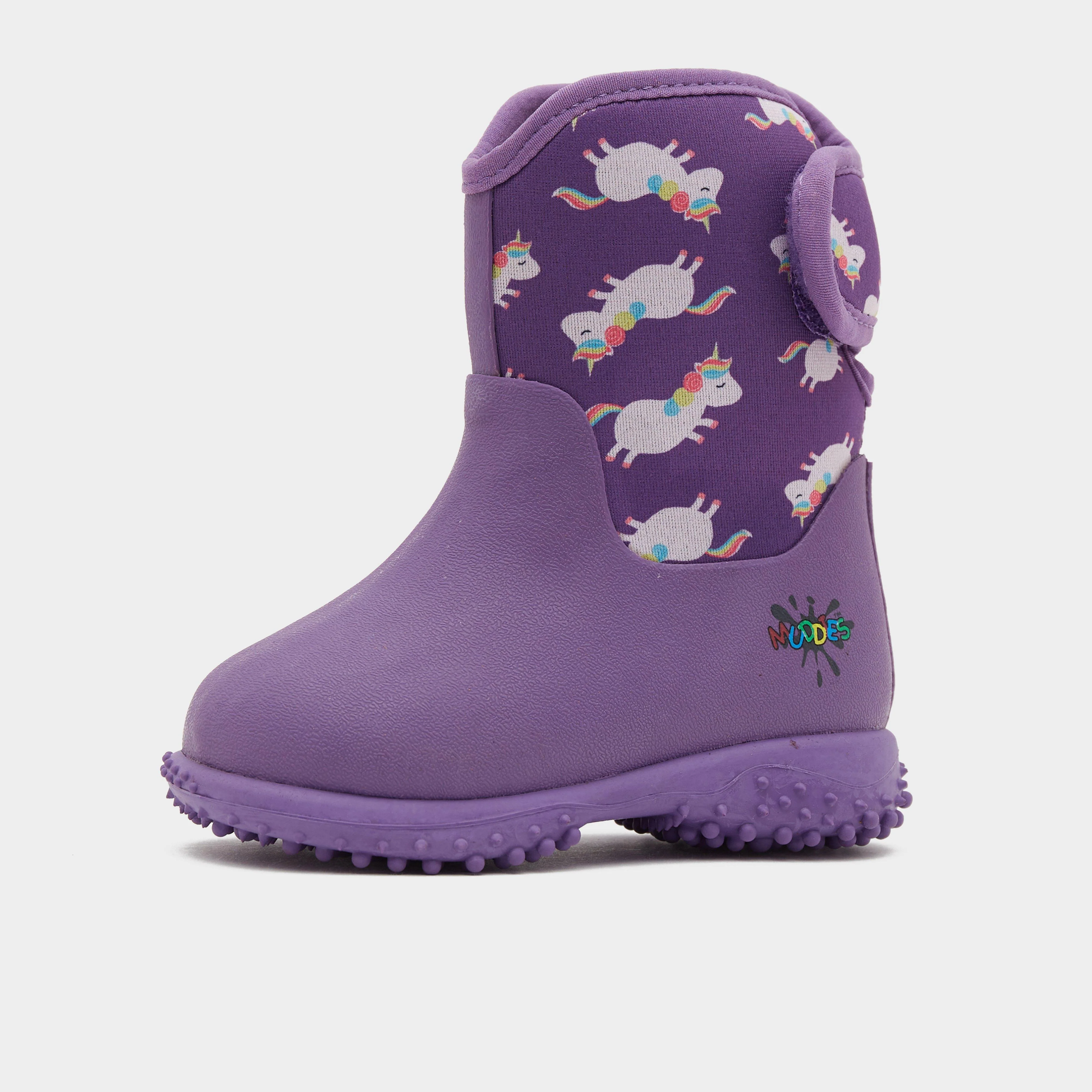 Kids Muddies Puddle 5.0 Wellington Boots Unicorn/Violet - Image 3