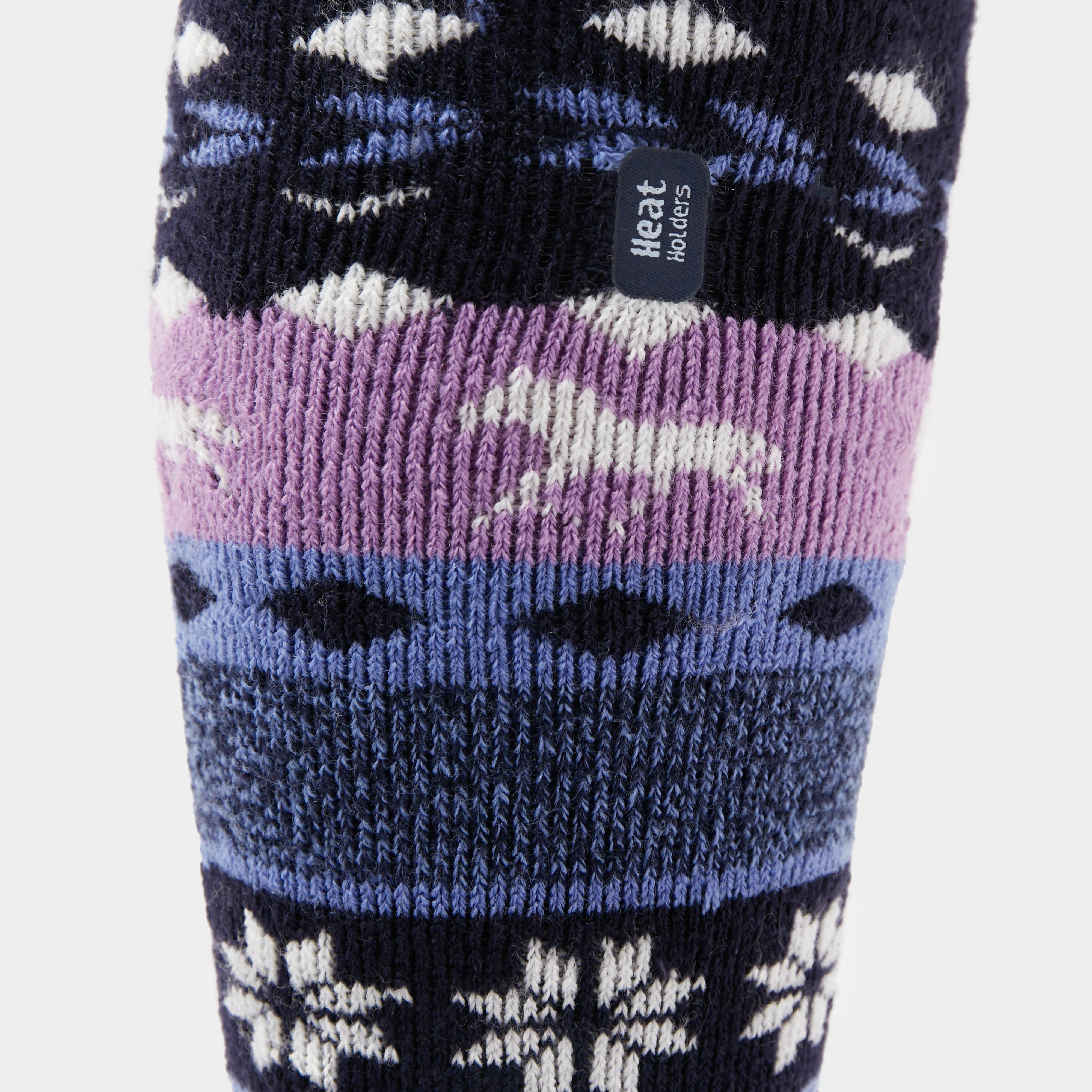 Ladies Equestrian Jacquard Lite Long Socks Aintree Horse Fairisle Navy - Image 5