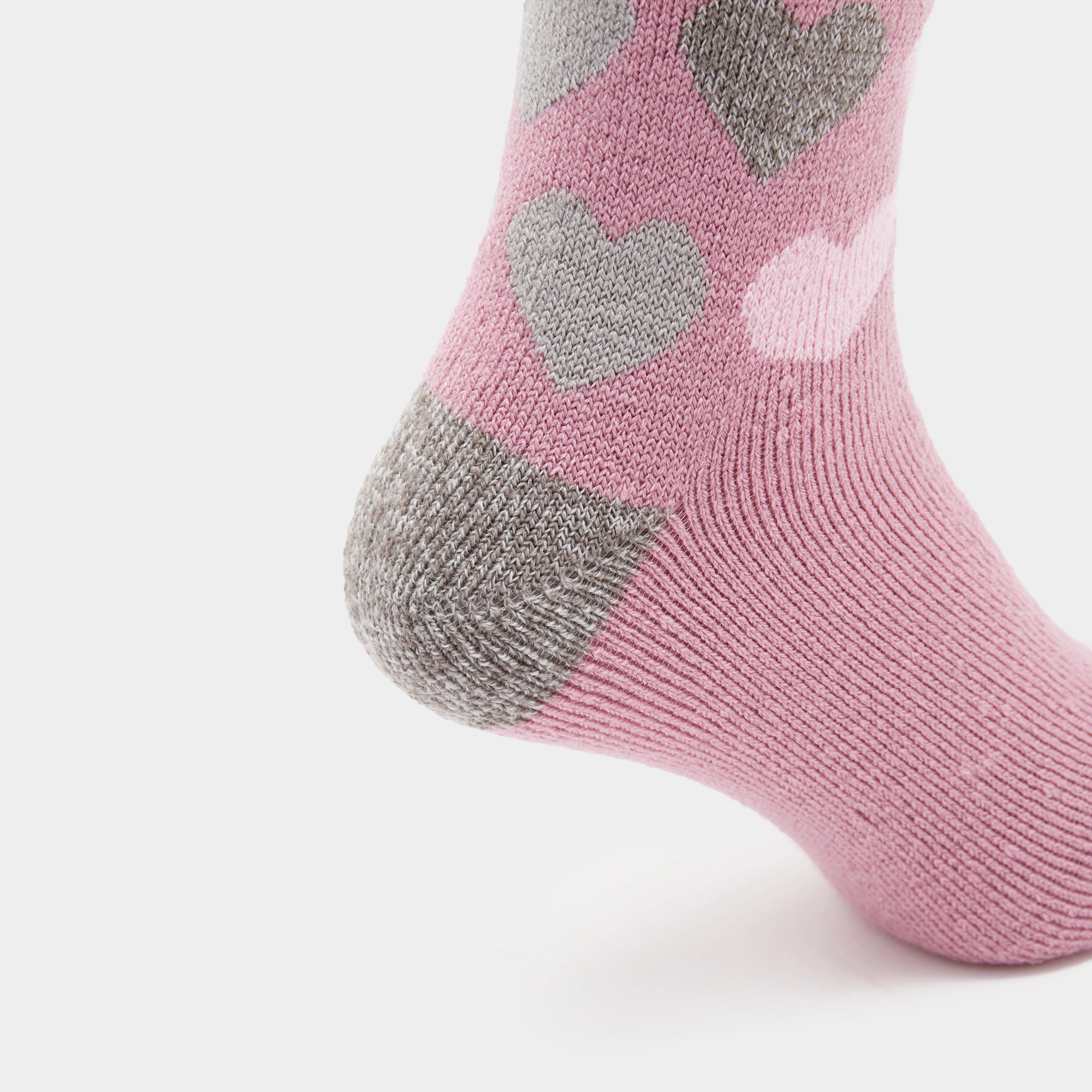 Ladies Equestrian Jacquard Lite Long Socks Jackson Mauve Hearts - Image 5