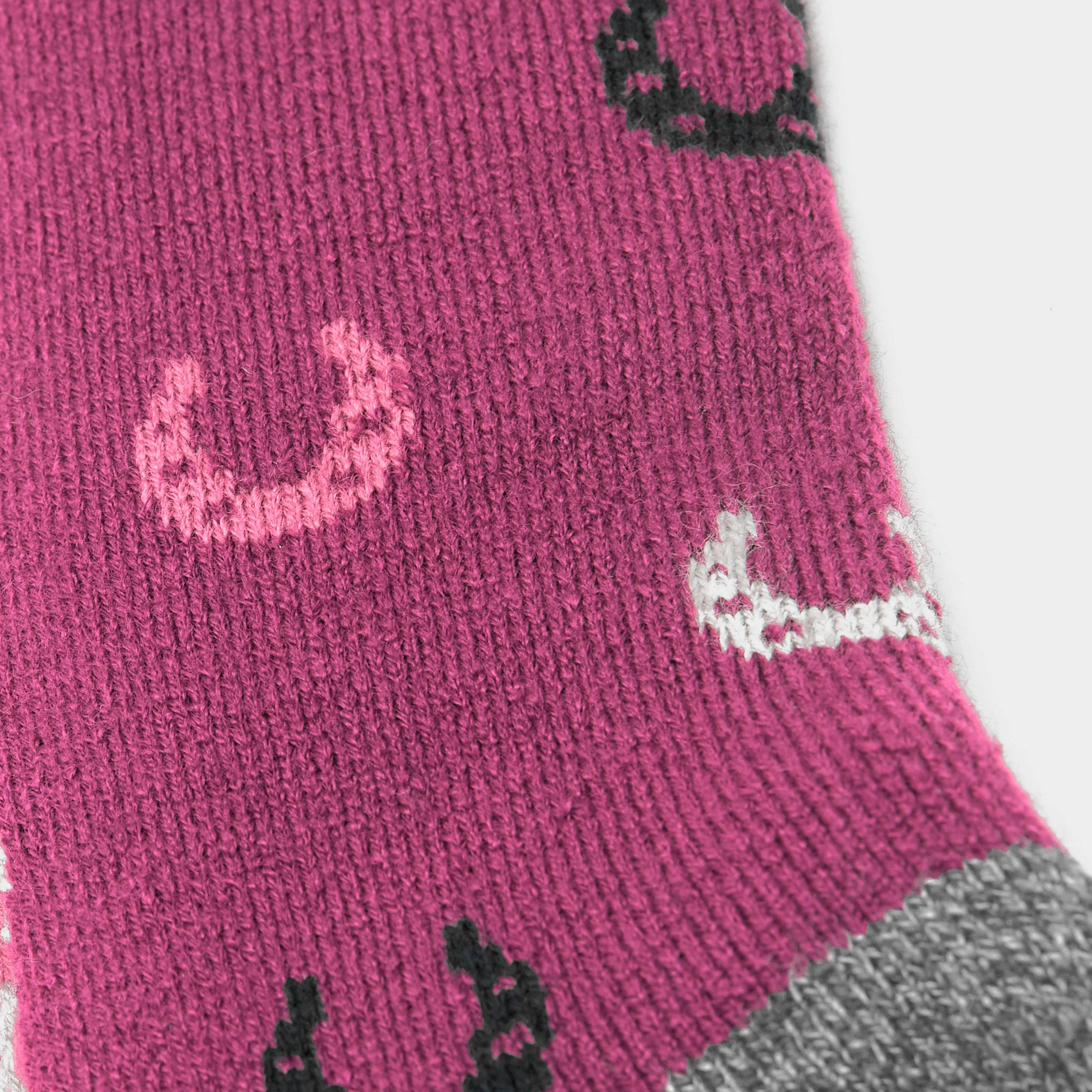 Womens Lite Long Socks Pink Horseshoes - Image 3