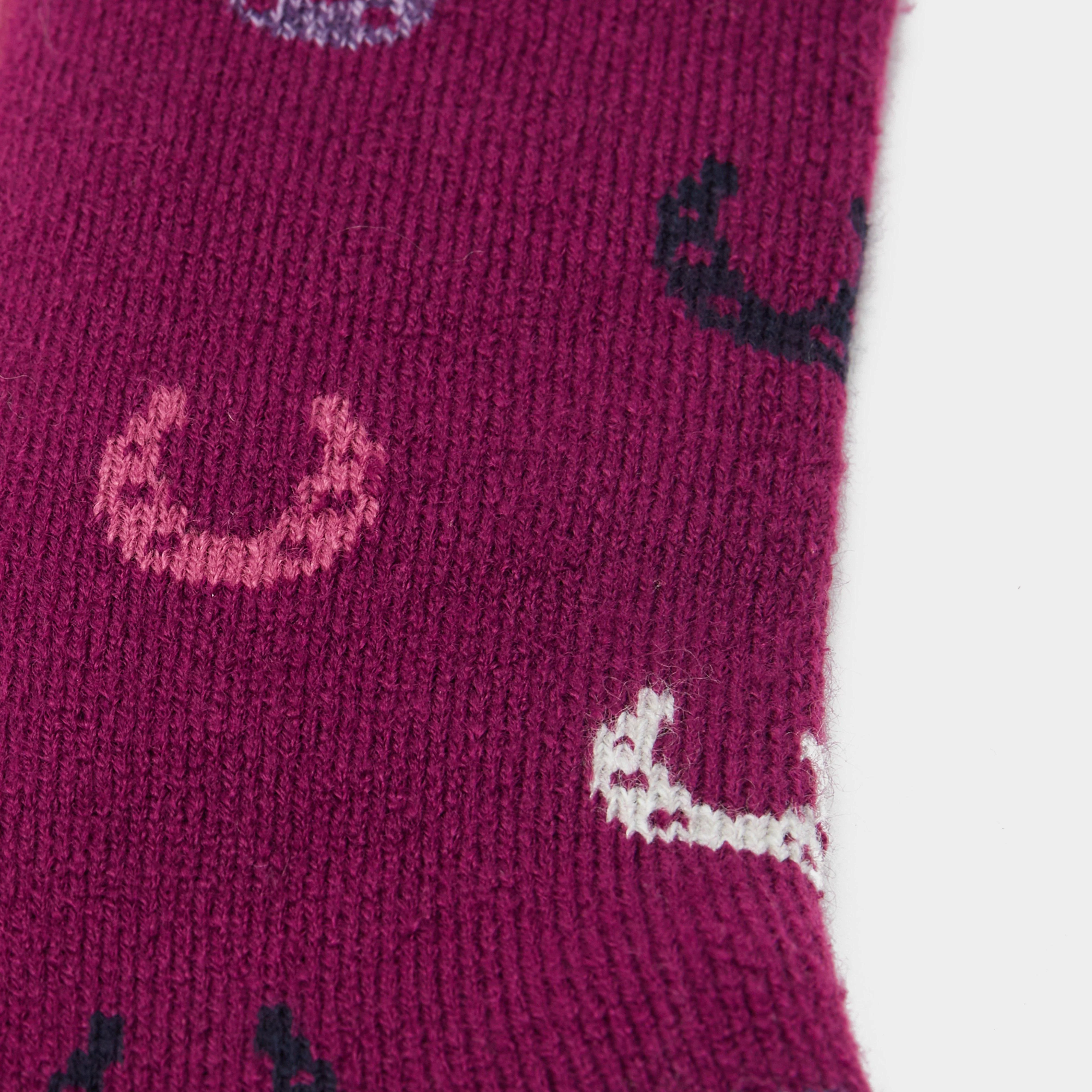 Womens Lite Long Socks Red Horseshoes - Image 3