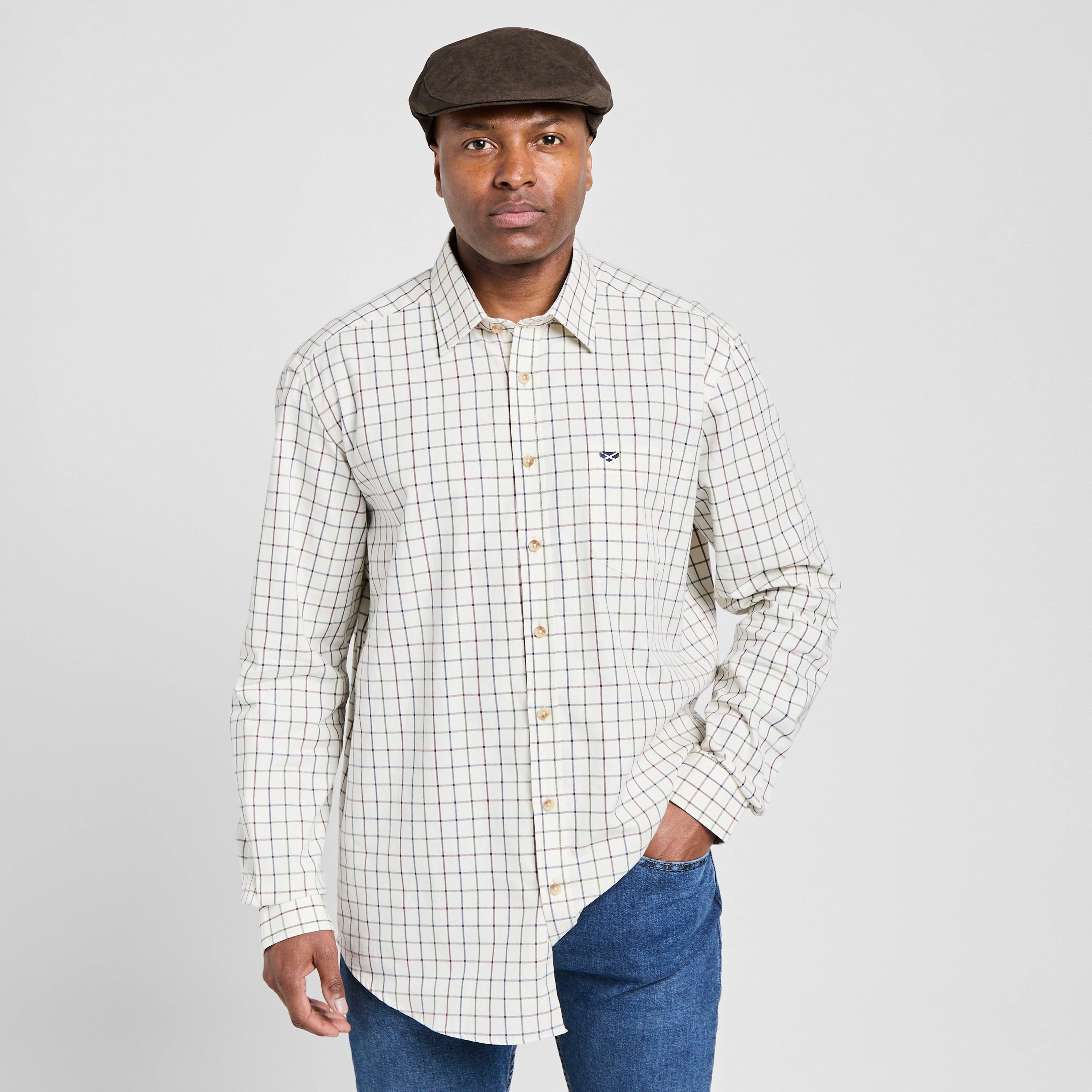 Mens Balmoral Luxury Tattersall Shirt Navy/Wine
