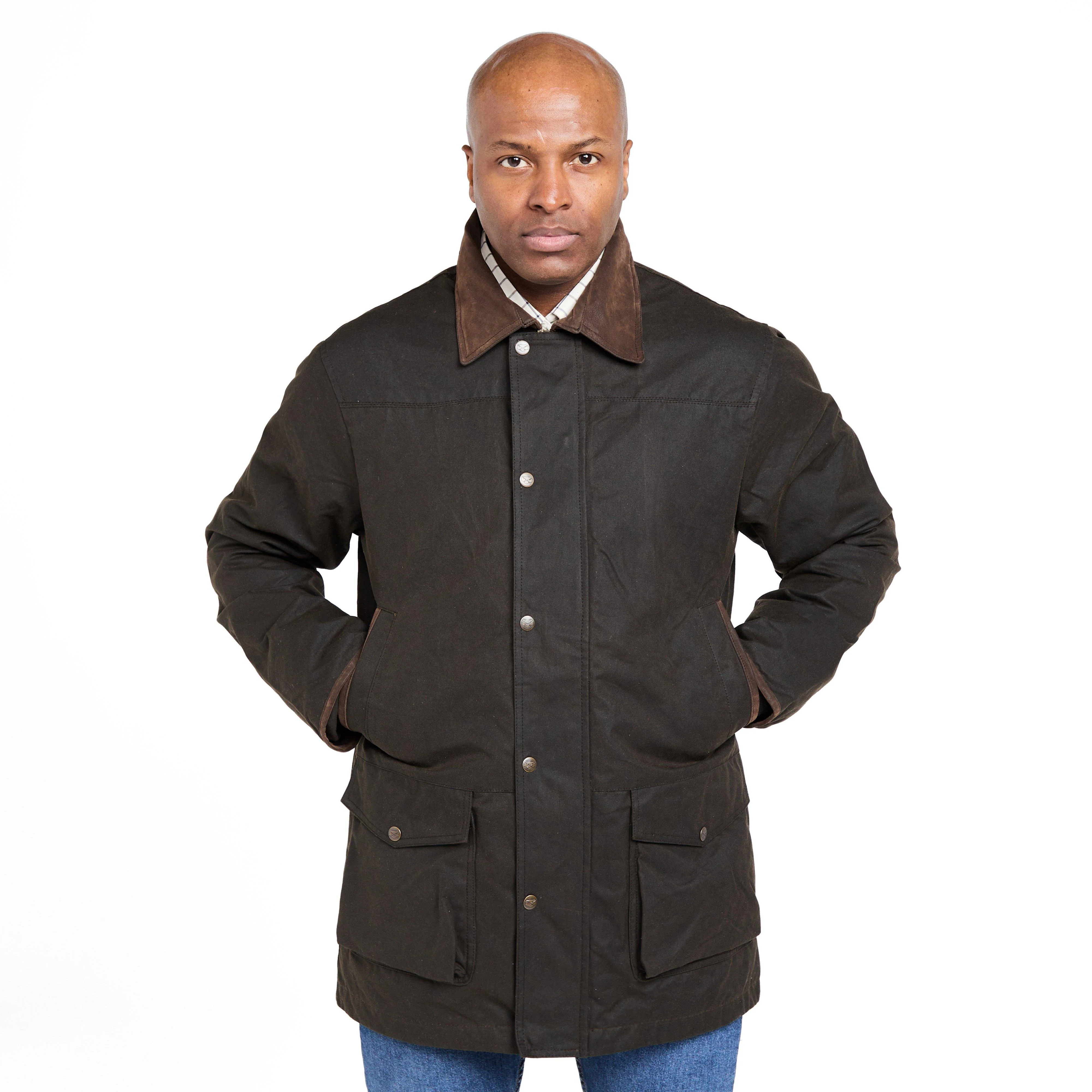 Mens Caledonia Wax Jacket Antique Olive - Image 11