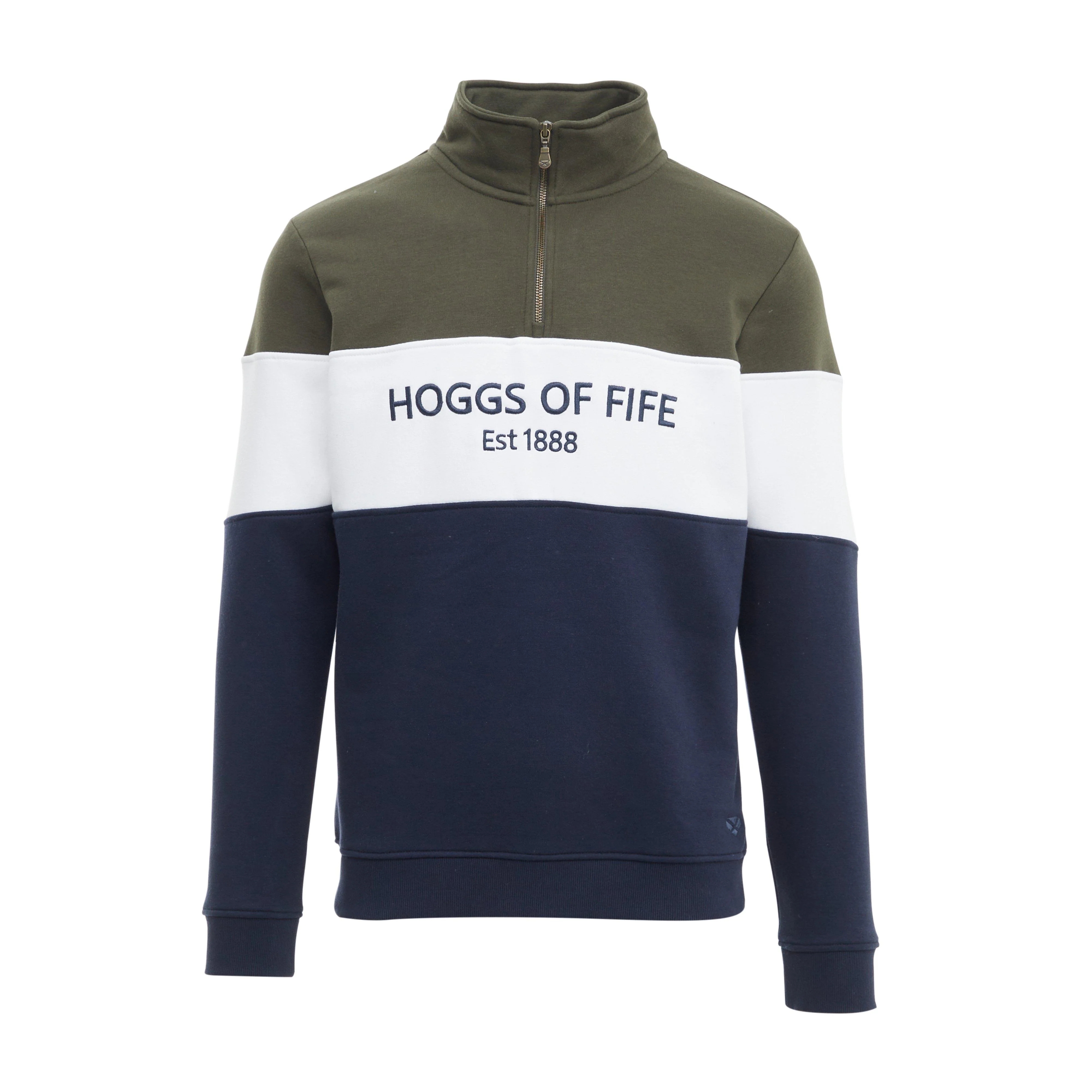 Men's Dumfries 1888 1/4 Zip Sweatshirt Forest/White/Navy - Image 6