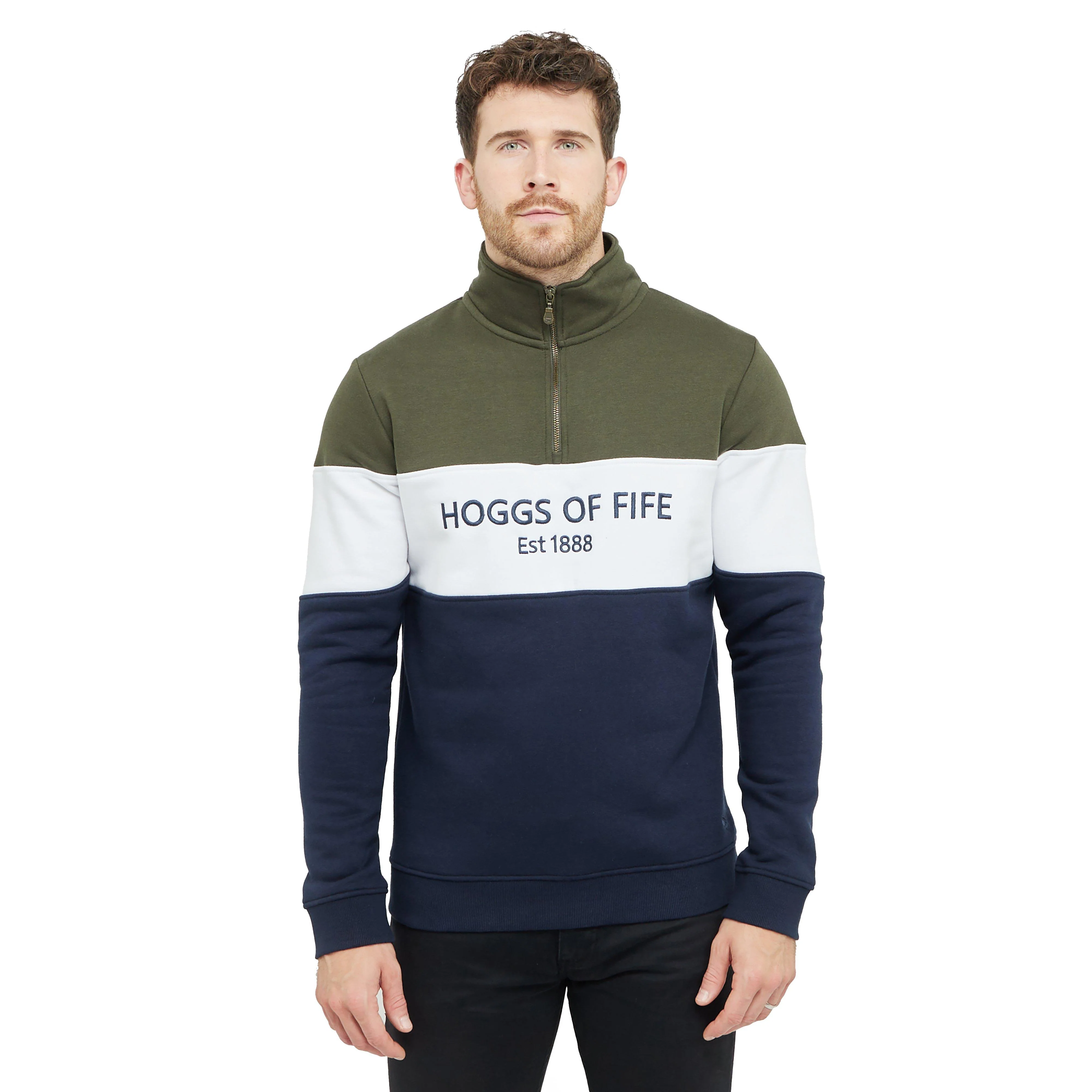 Men's Dumfries 1888 1/4 Zip Sweatshirt Forest/White/Navy - Image 7