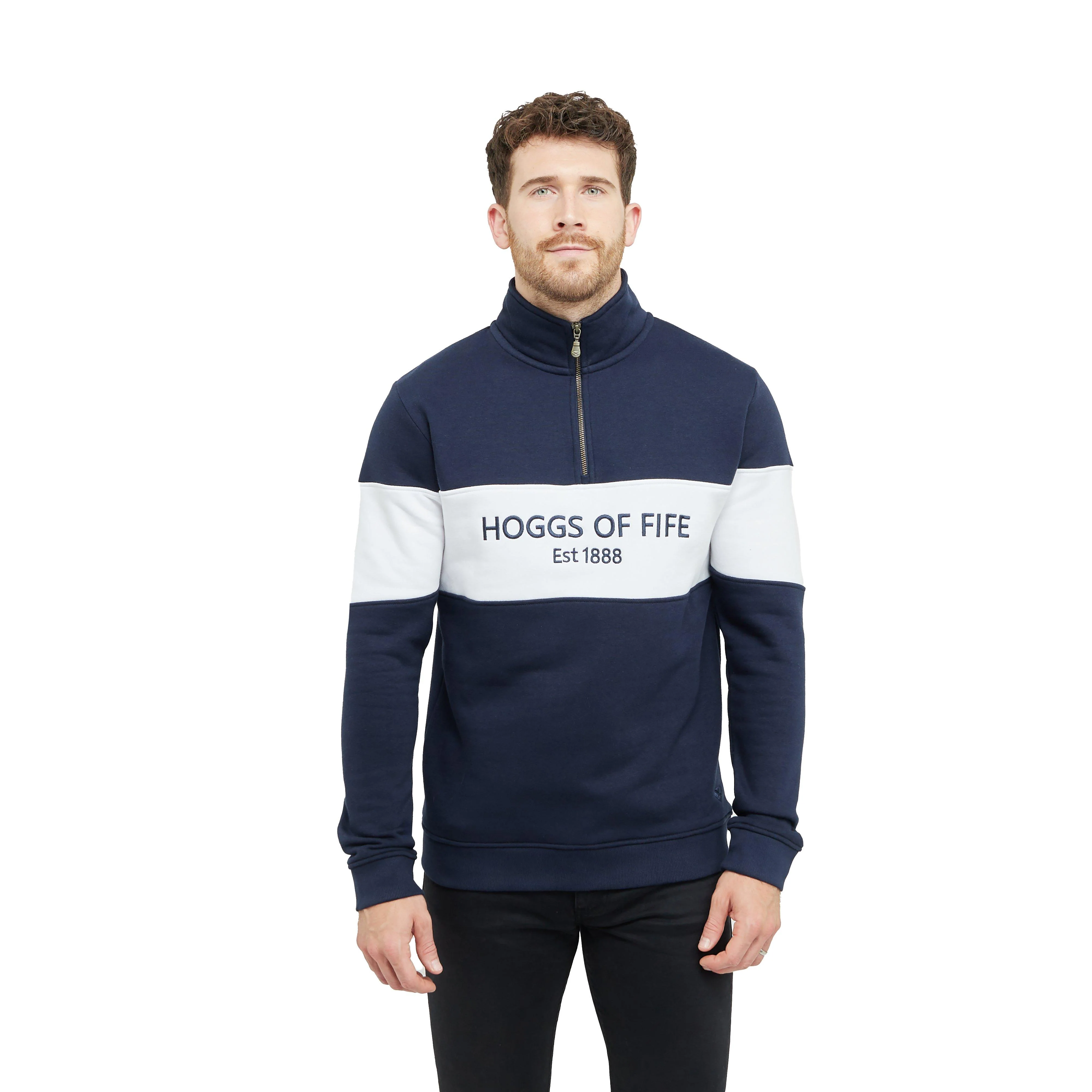 Men's Dumfries 1888 1/4 Zip Sweatshirt Navy/White - Image 7