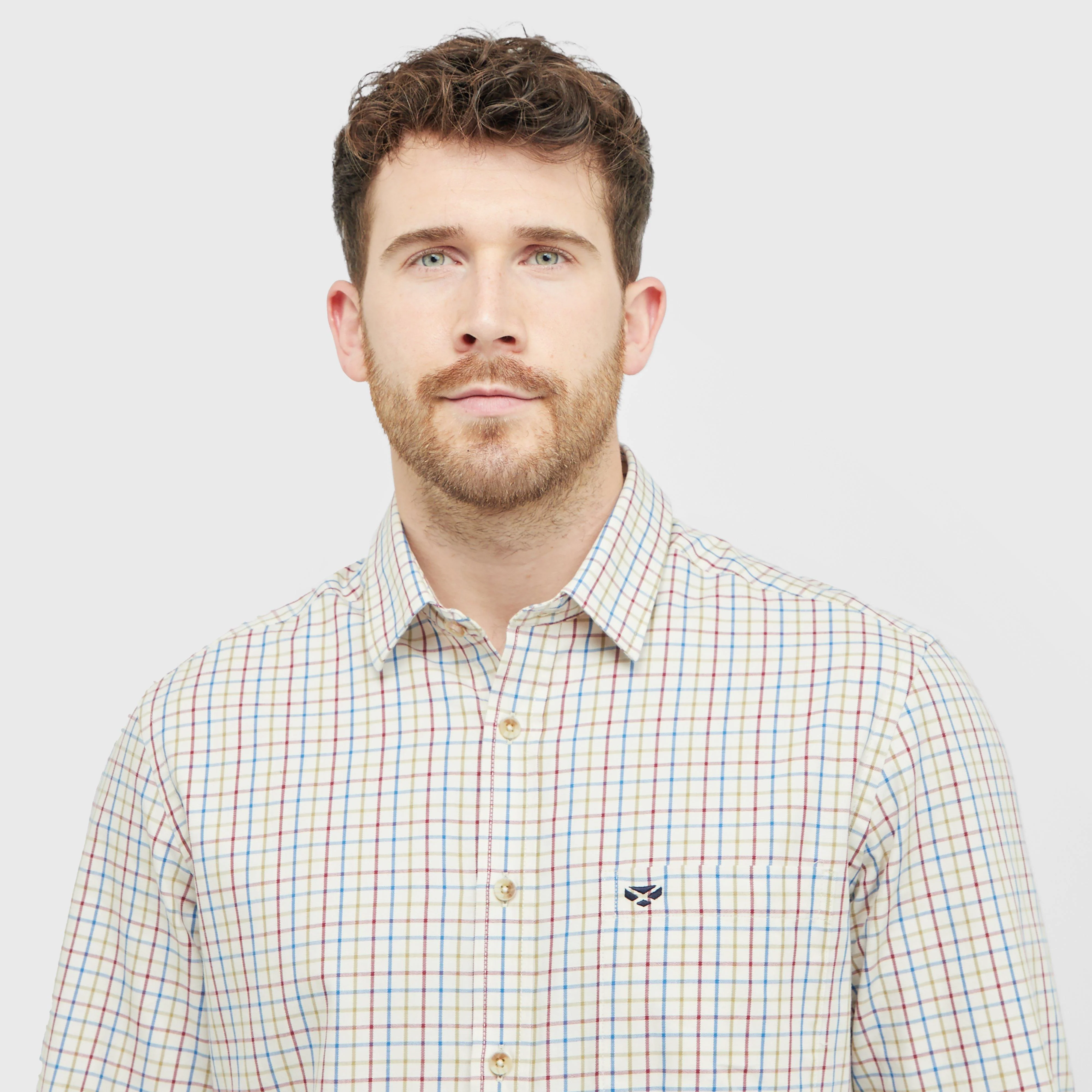 Mens Inverness Cotton Tattersall Shirt White/Blue/Green - Image 5