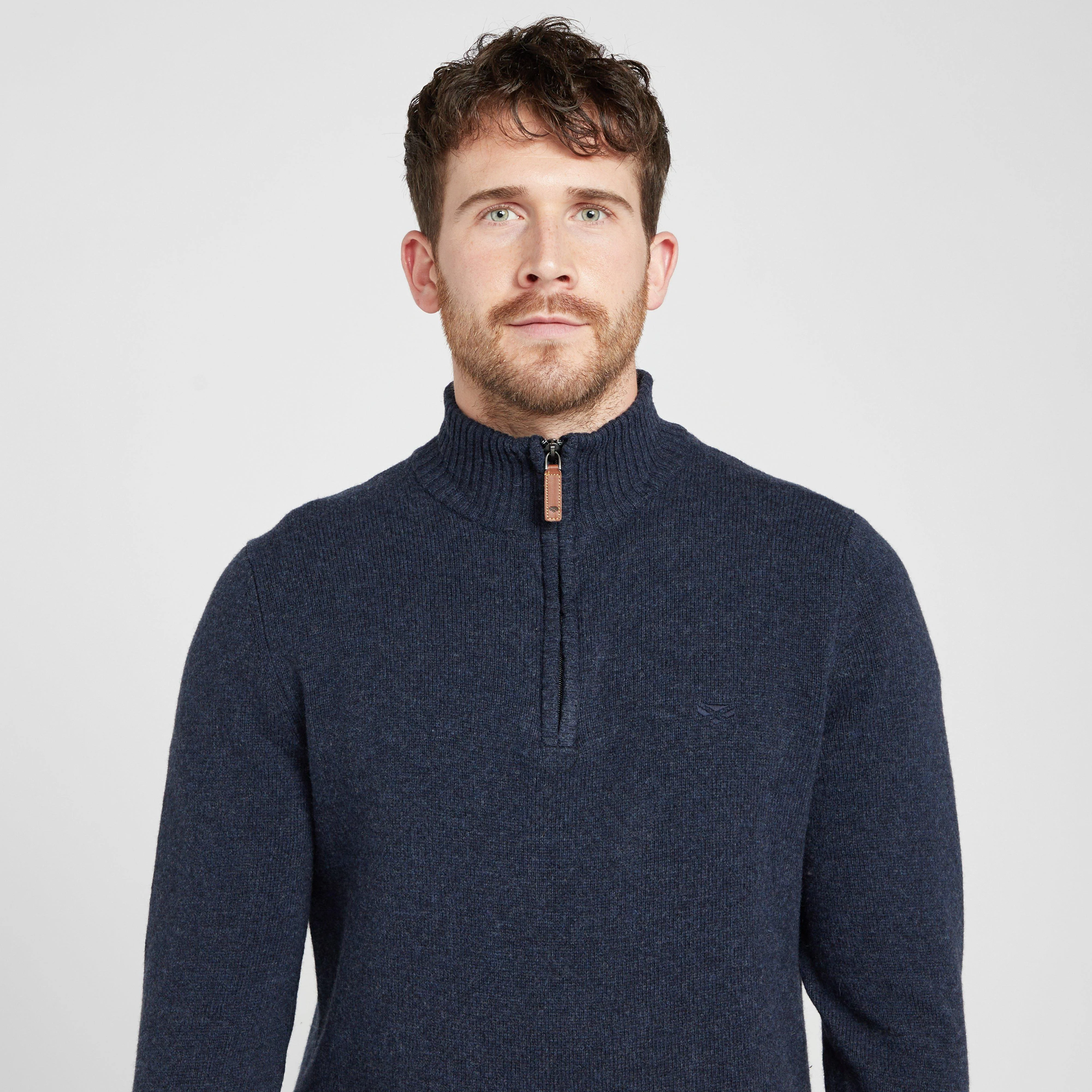 Mens Lothian 1/4 Zip Pullover Indigo - Image 4