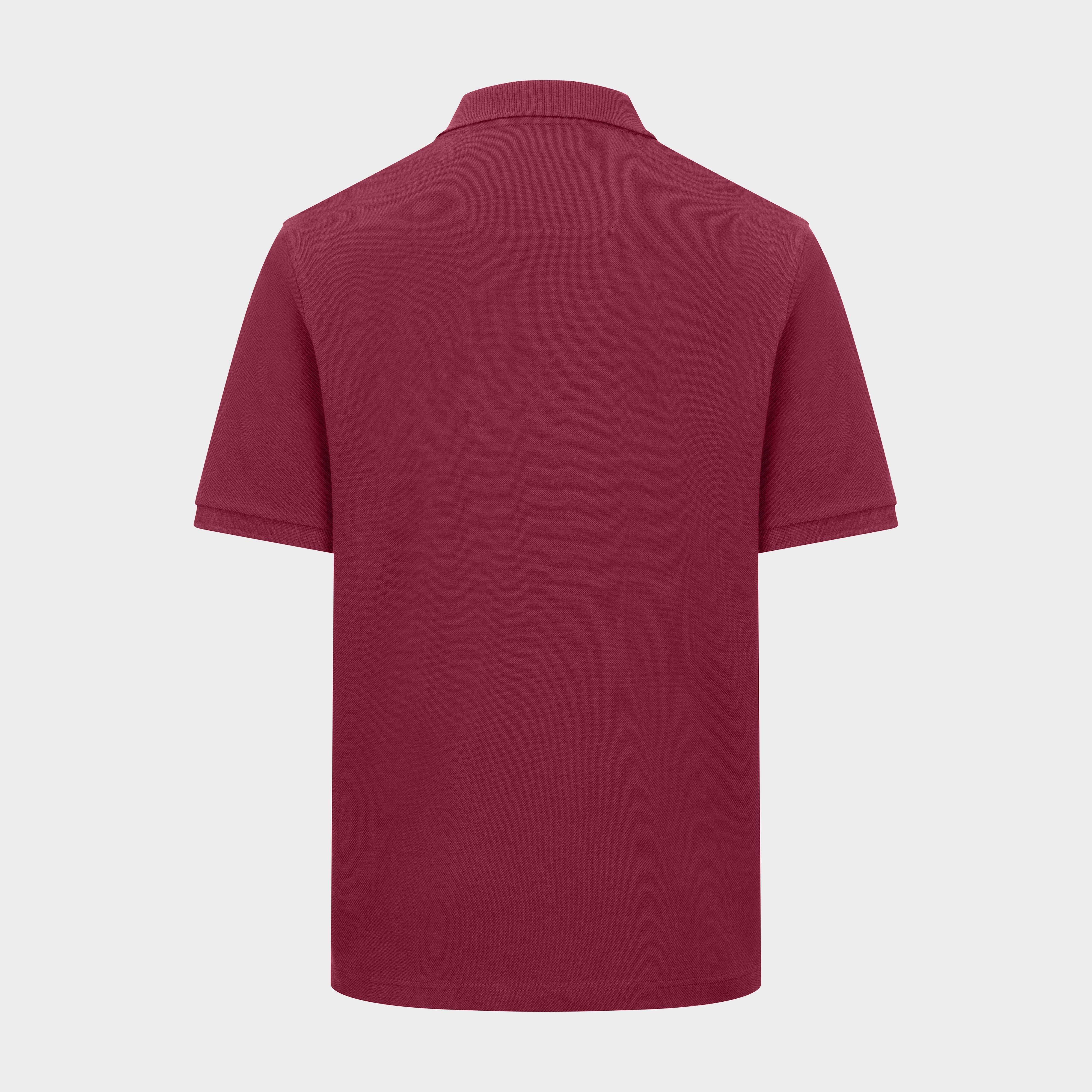 Men’s Newton Pique Polo Shirt Burgundy - Image 2