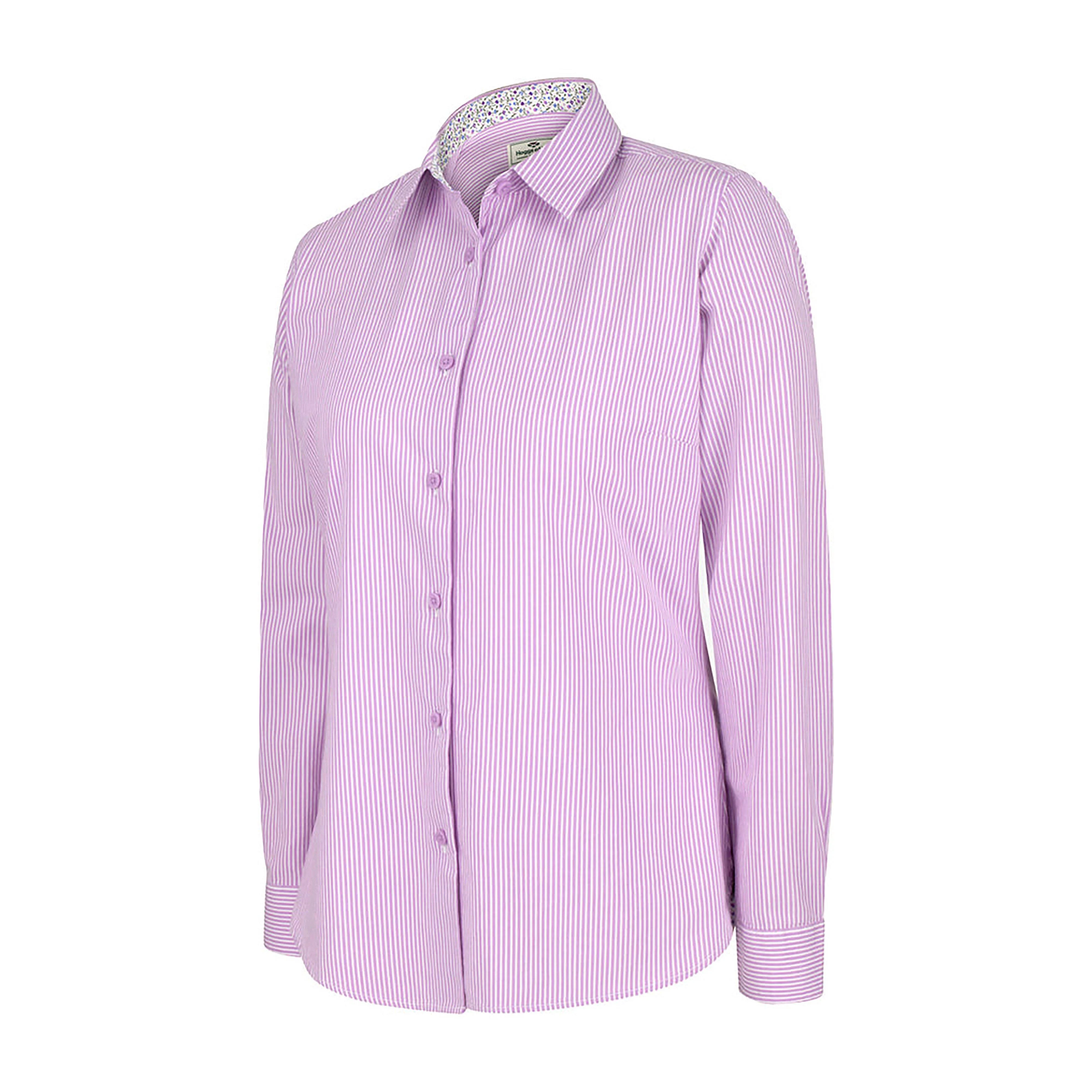 Womens Bonnie II Cotton Shirt Lavender Stripe - Image 4