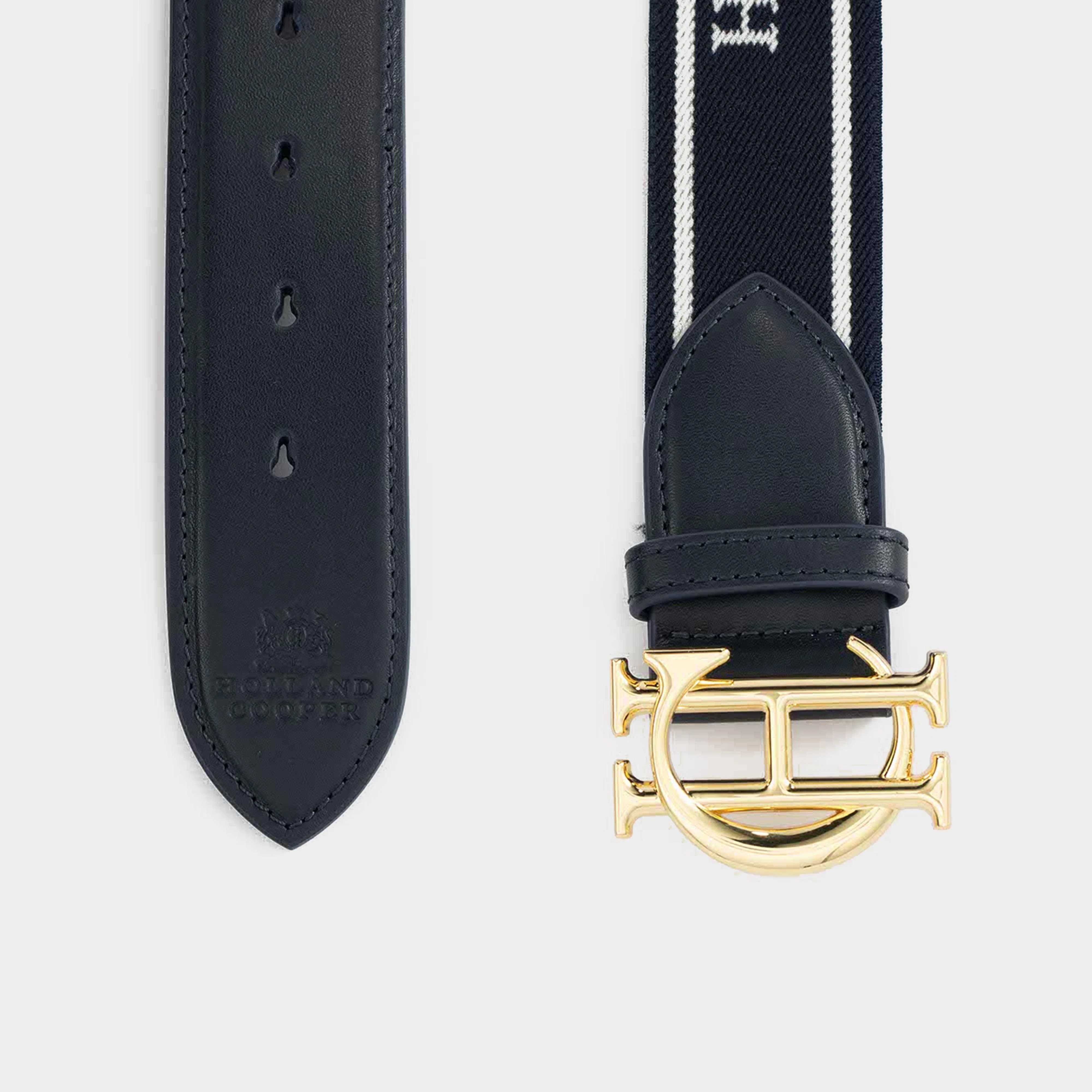 Burghley Logo Riding Belt Ink Navy - Image 2