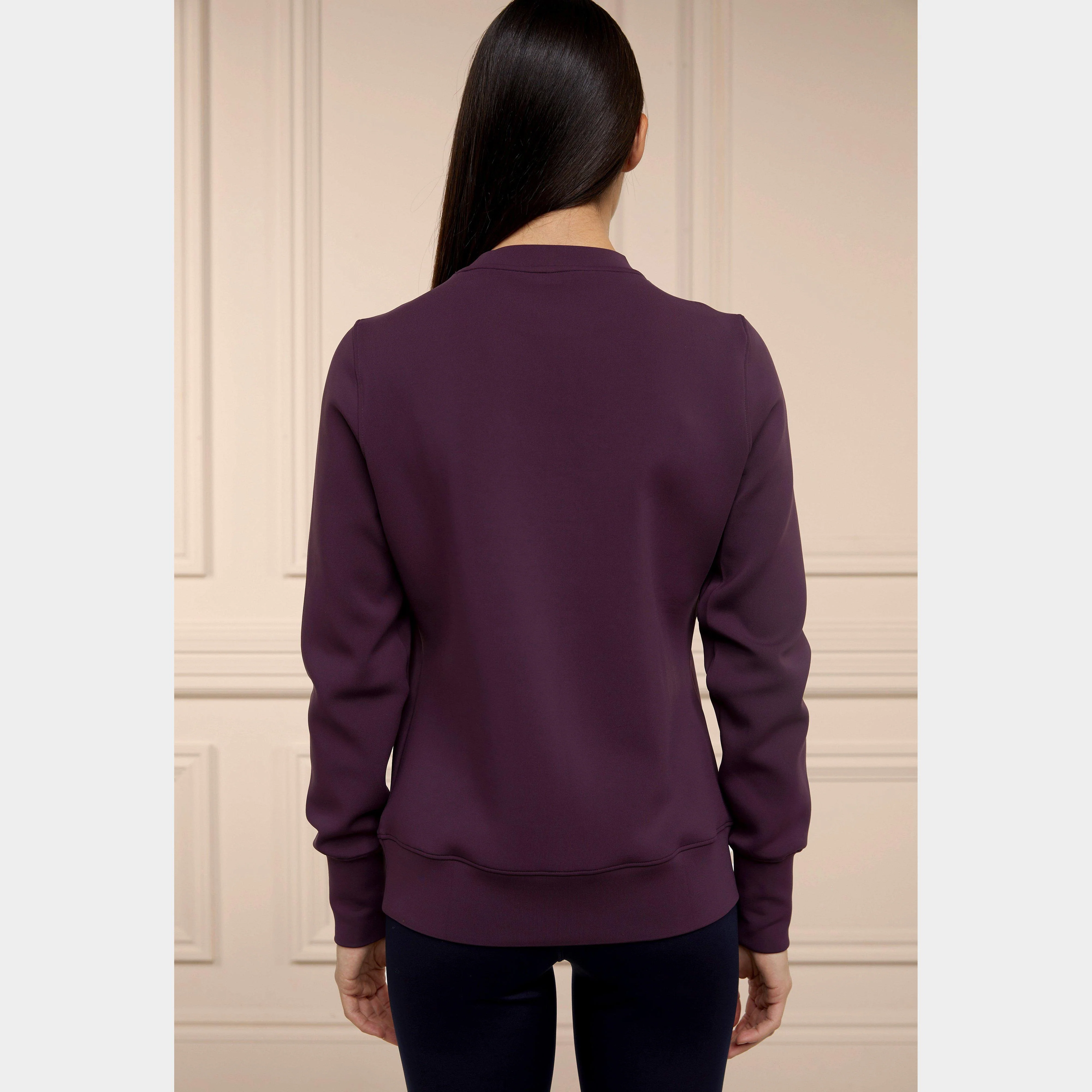 Womens Crystal Crew Neck Sweater Aubergine - Image 3