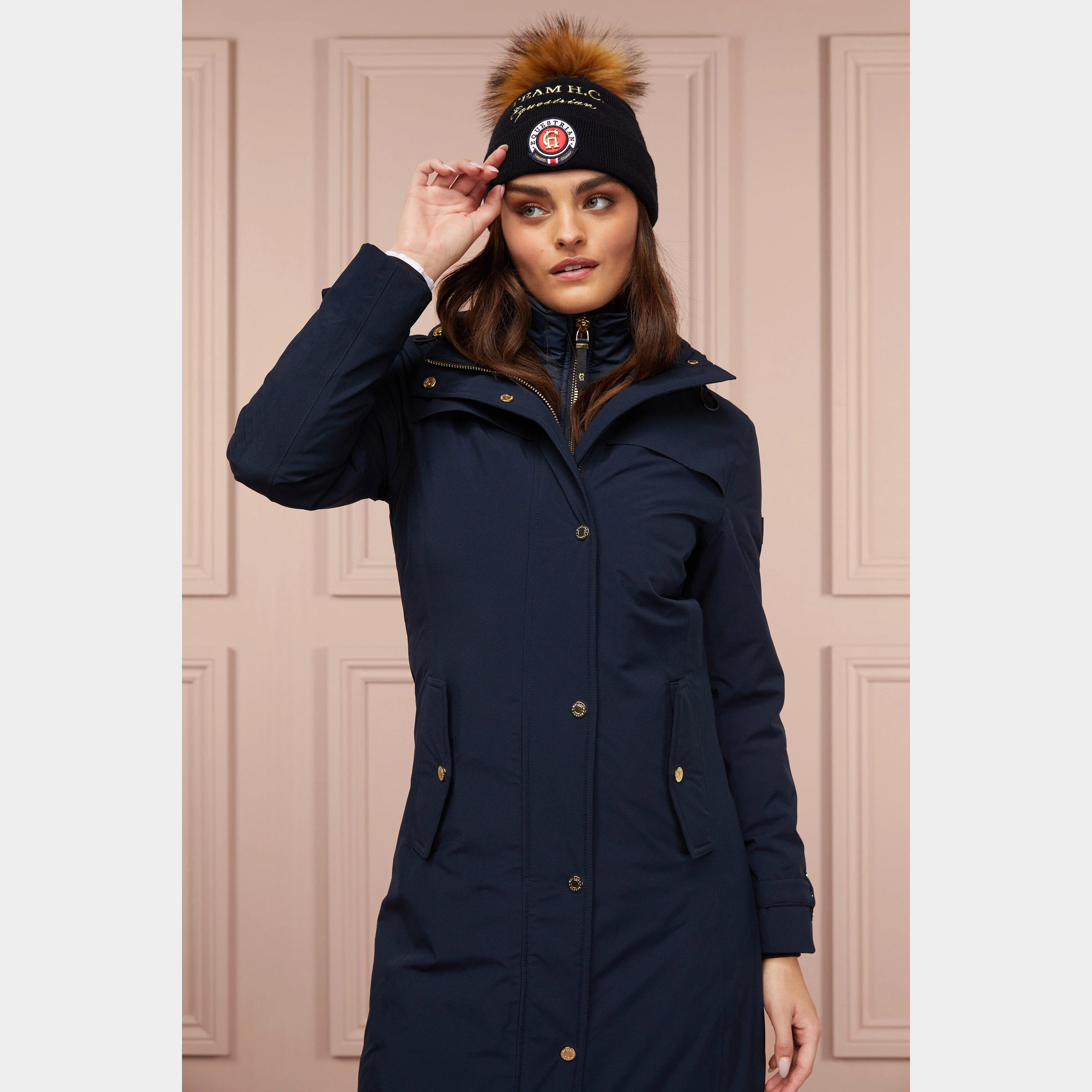 Womens Longline Training Coat Ink Navy - Image 8