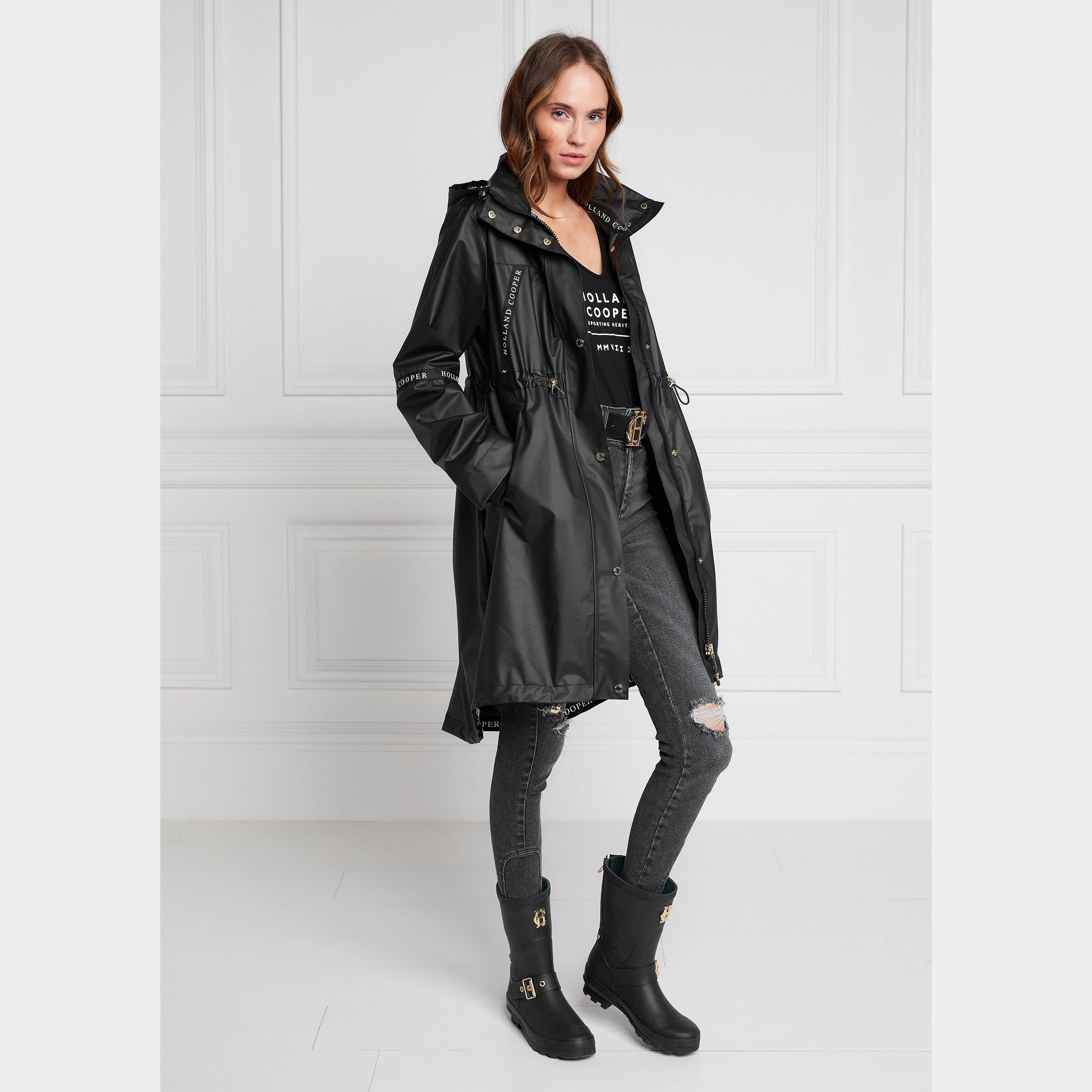 Womens Raincoat Matte Black - Image 12