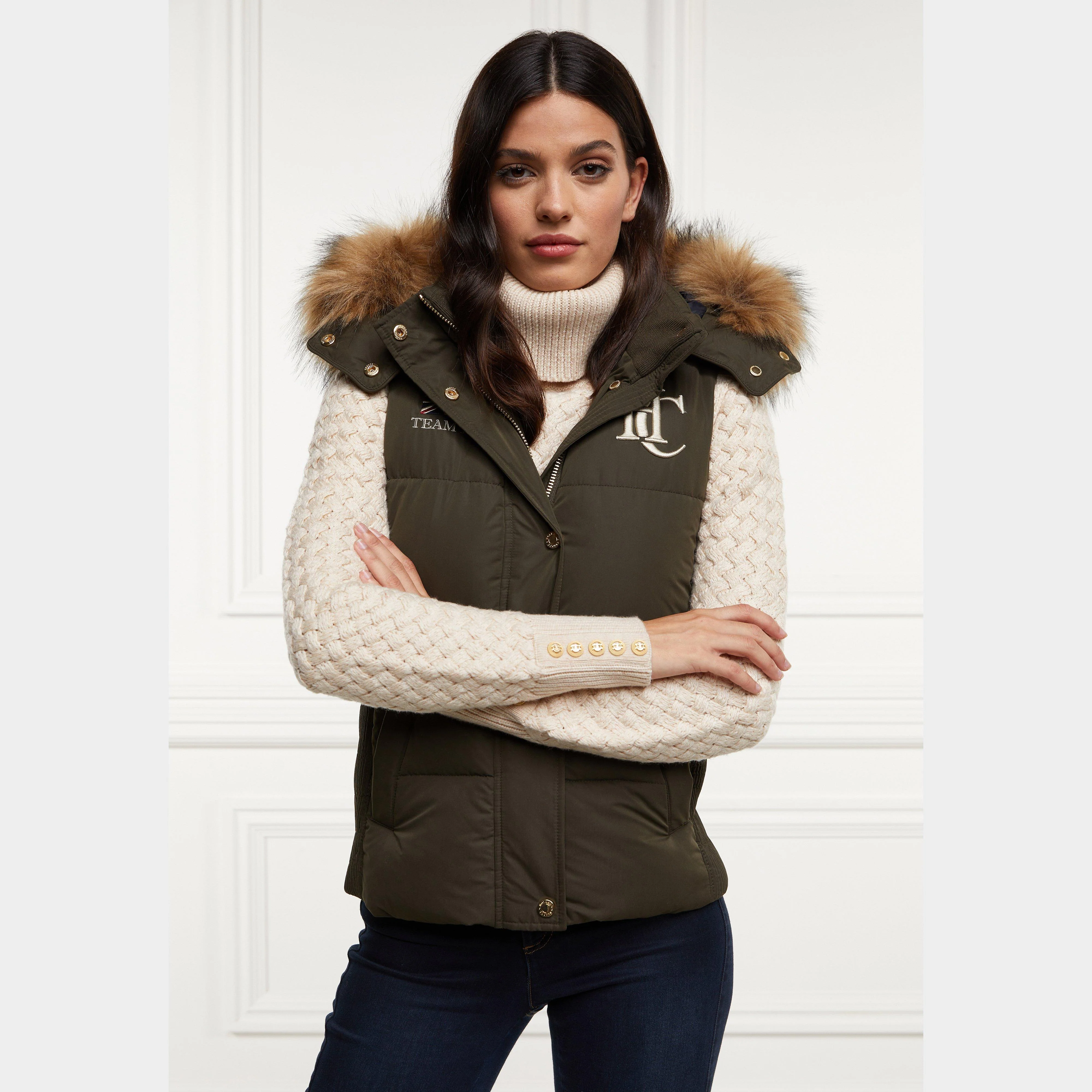 Womens Team Gilet Heritage Khaki - Image 16