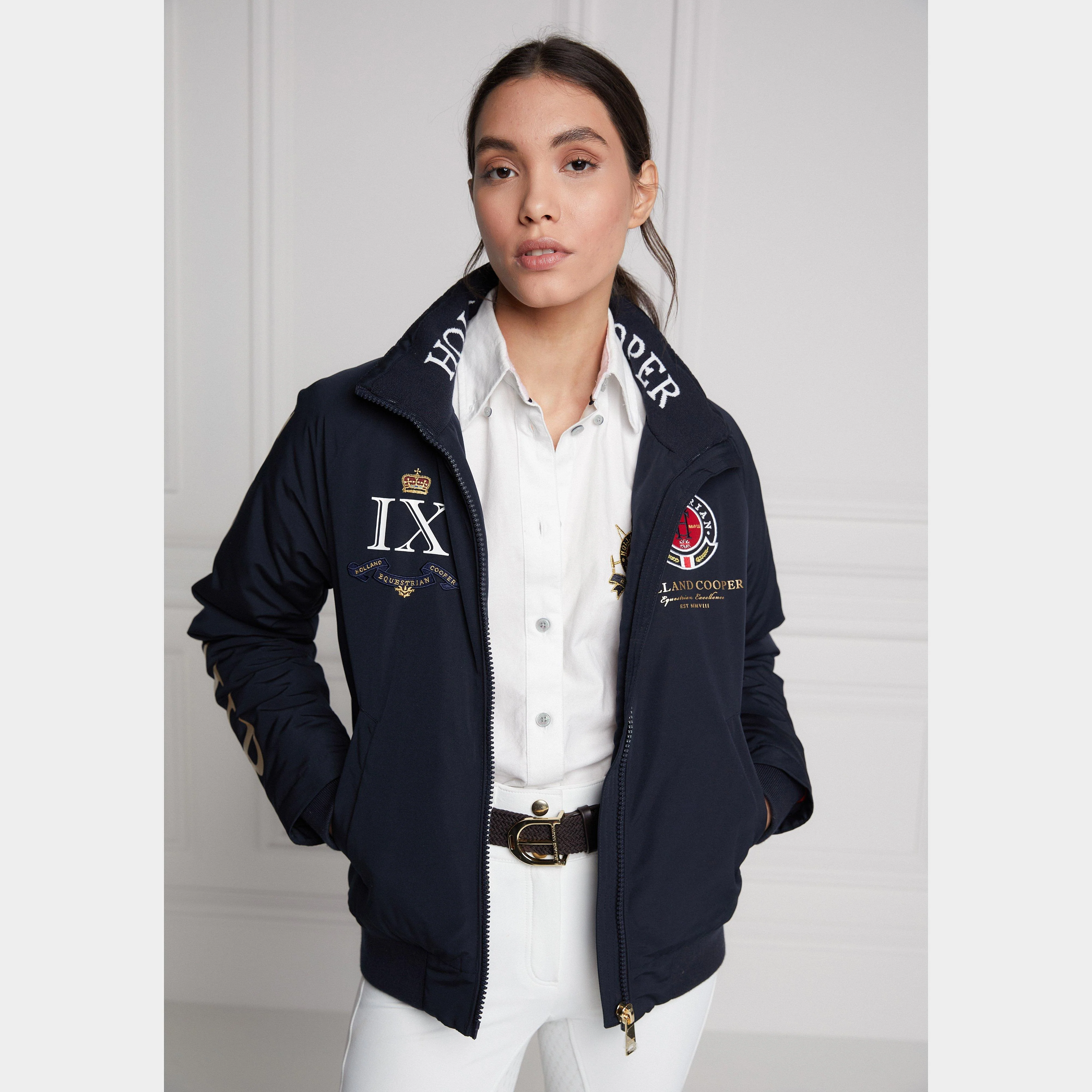 Womens Team Jacket Navy - Image 5