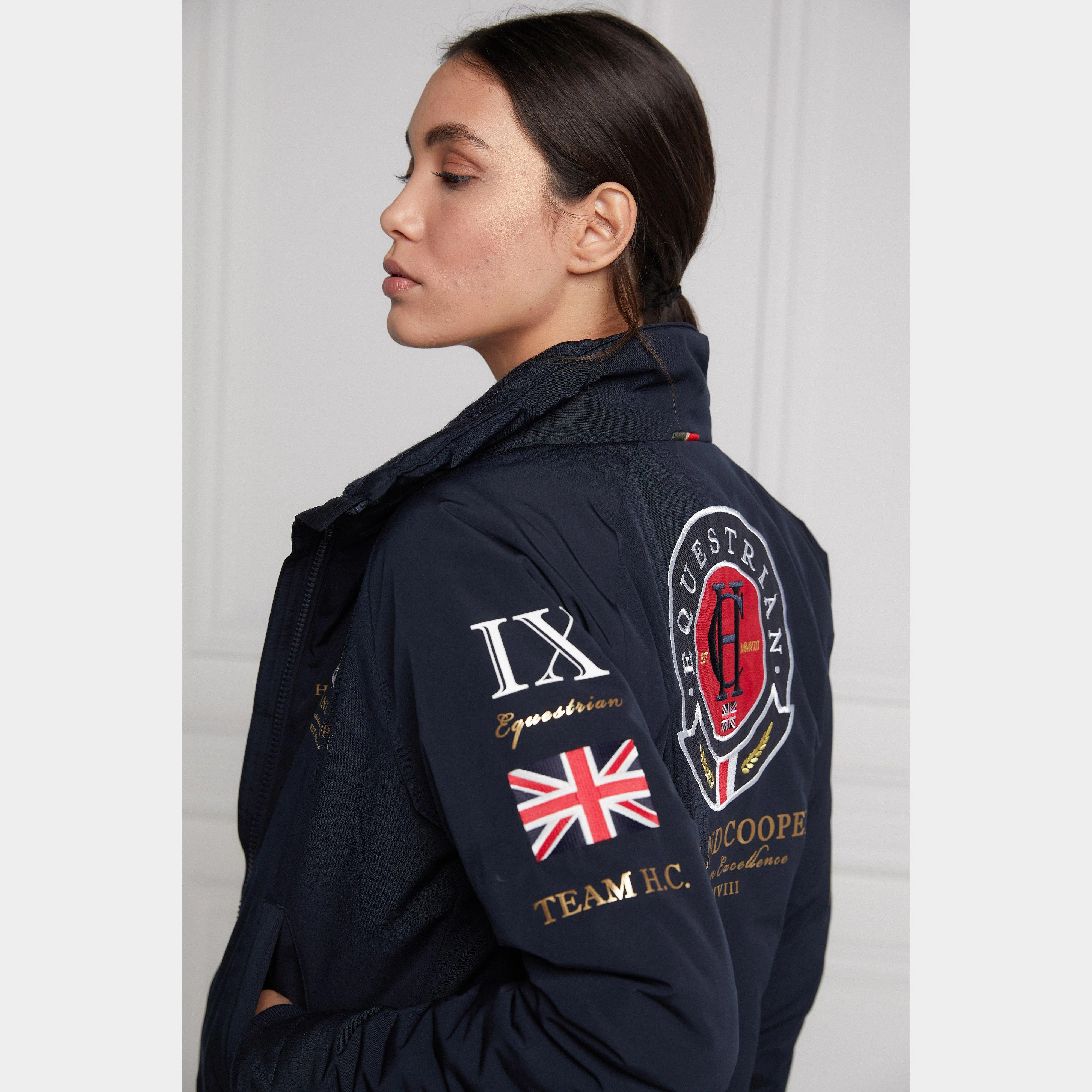 Womens Team Jacket Navy - Image 8