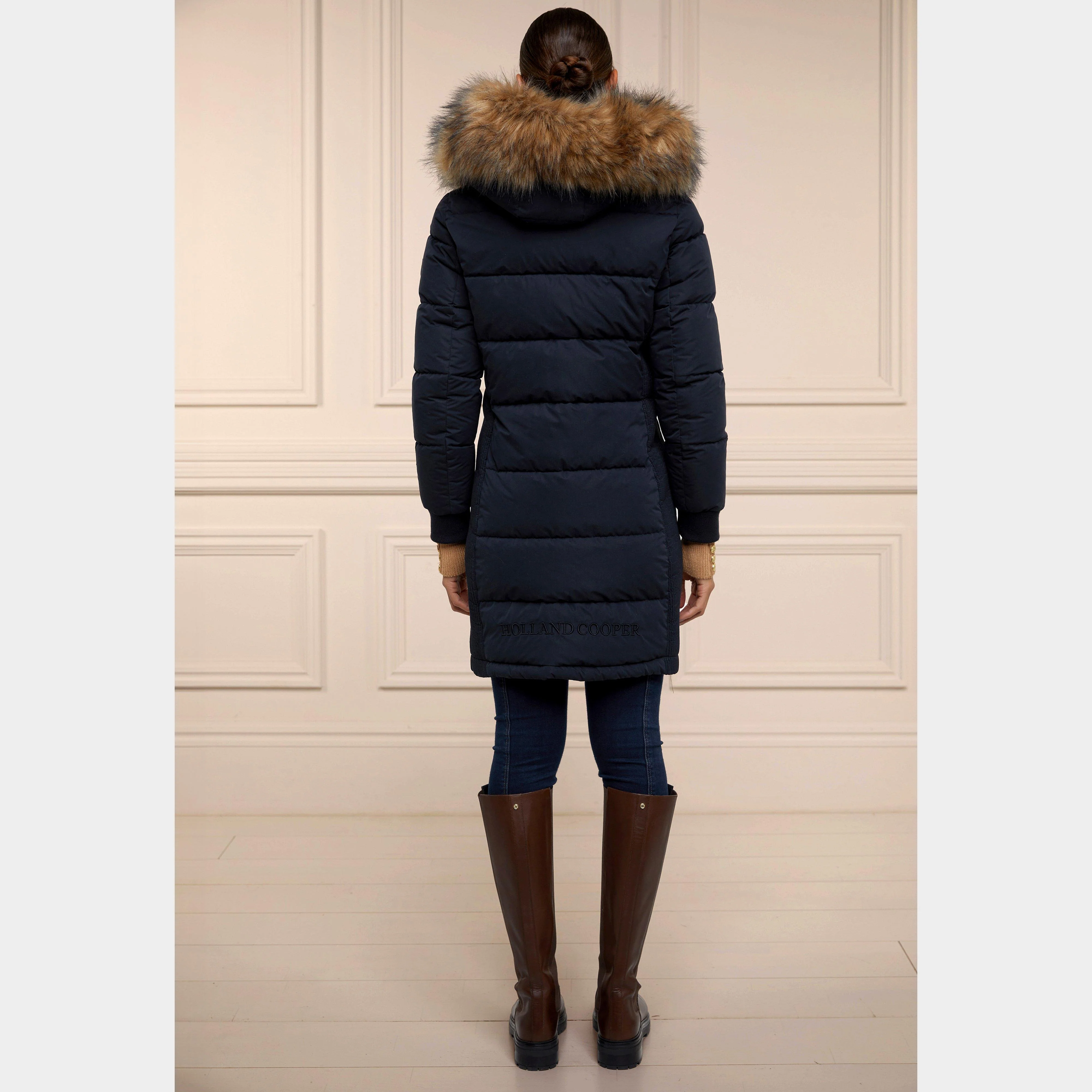 Womens Team Padded Coat Ink Navy - Image 2