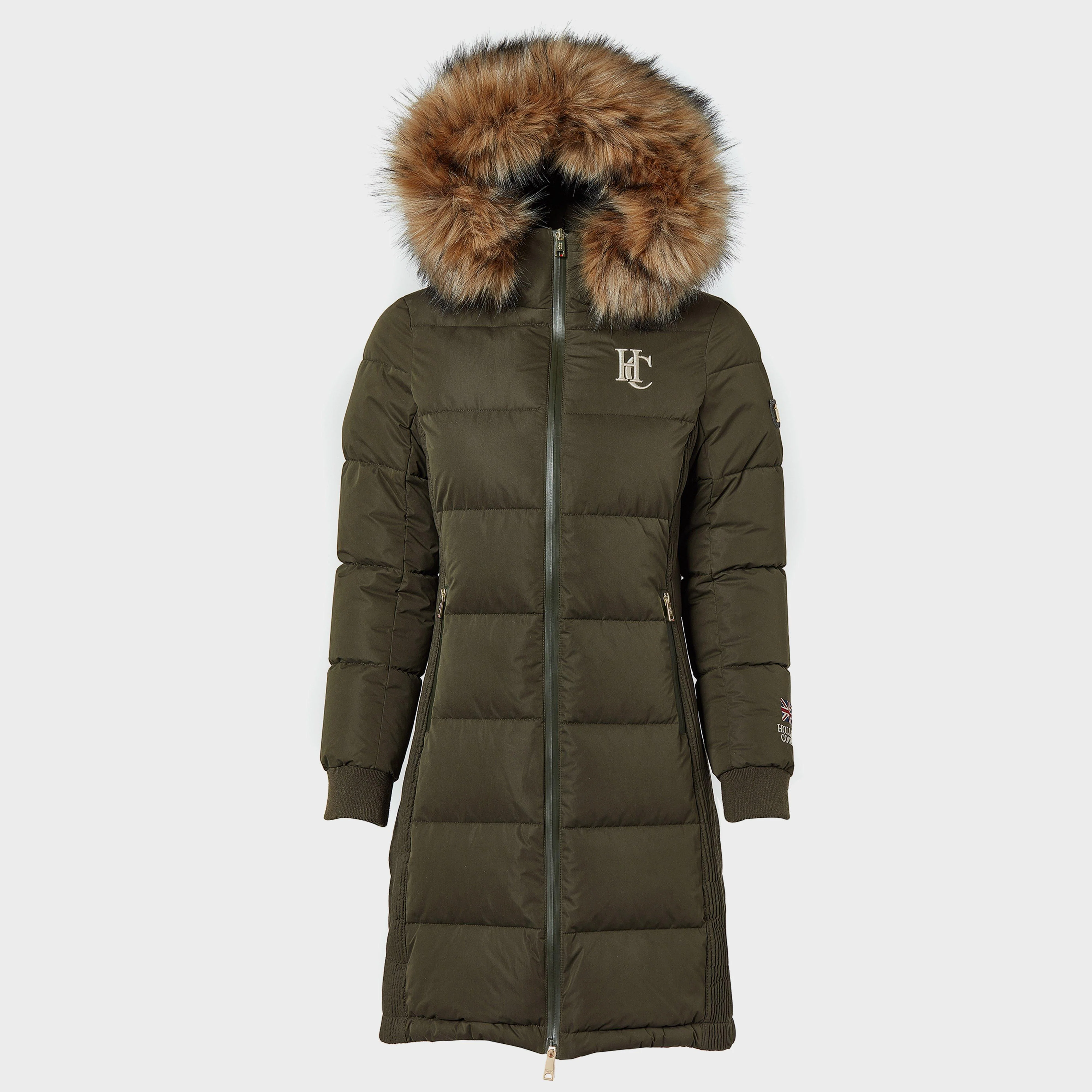 Womens Team Padded Coat Khaki - Image 3