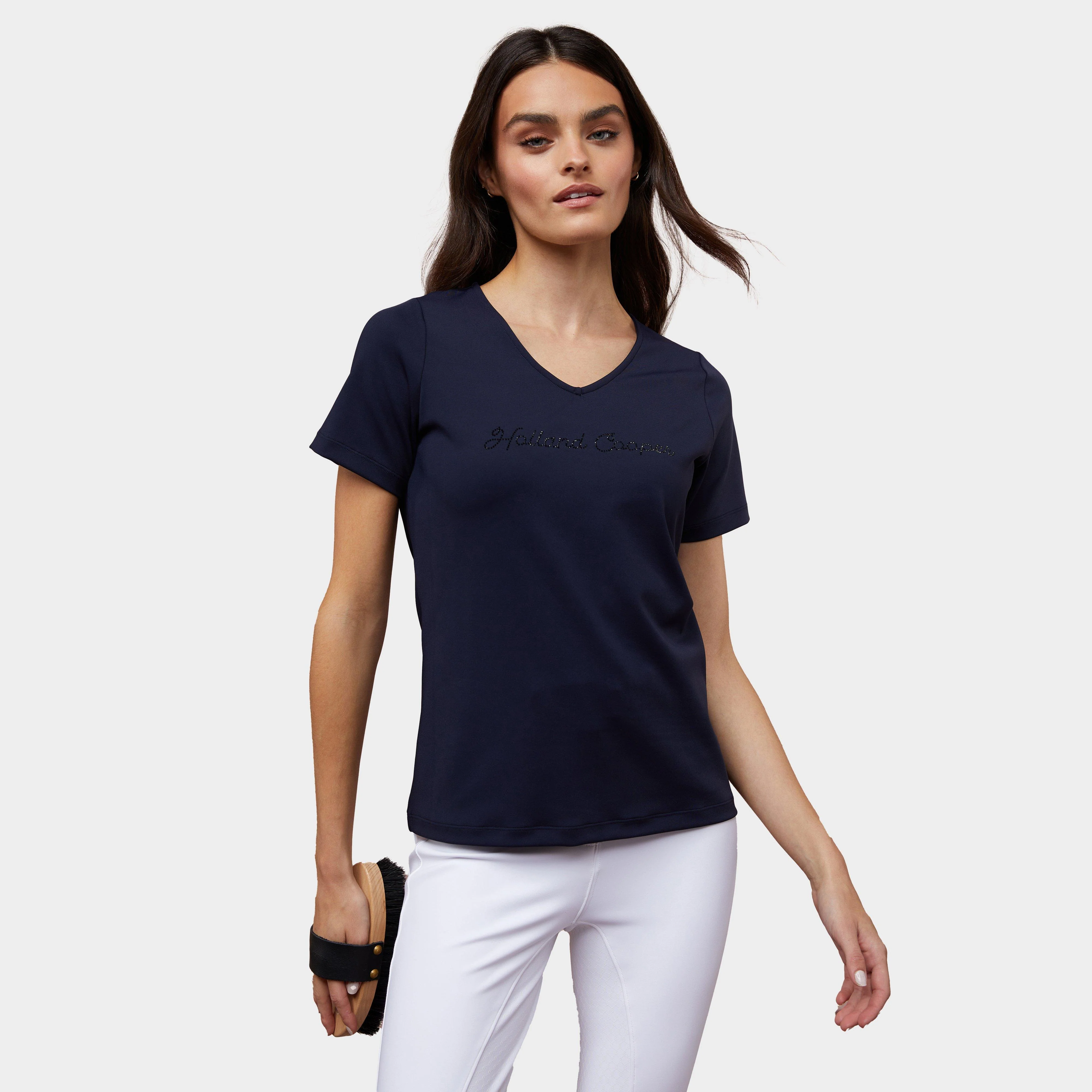 Womens Training V-Neck Tee Ink Navy - Image 3