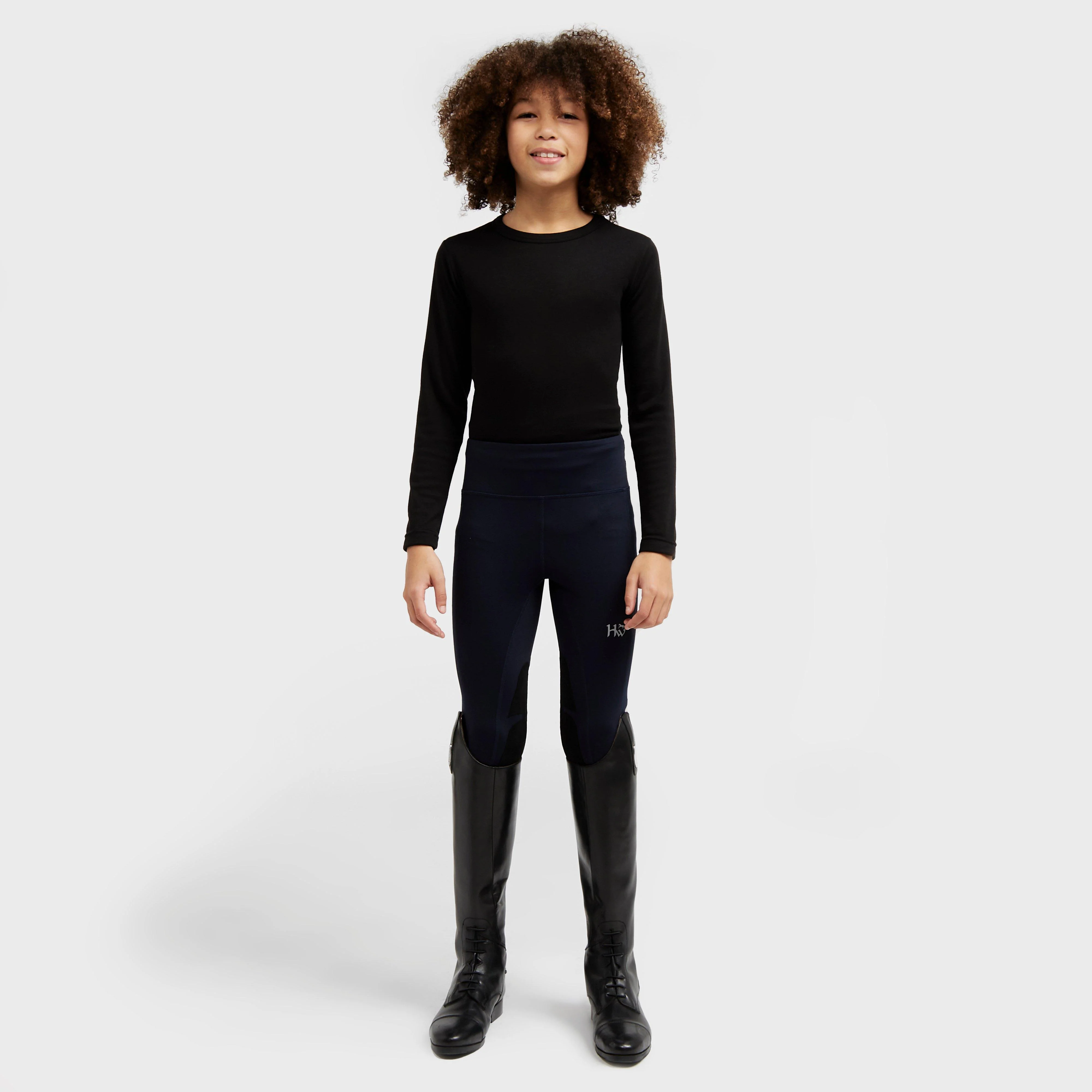 Kids Riding Tights Navy - Image 2