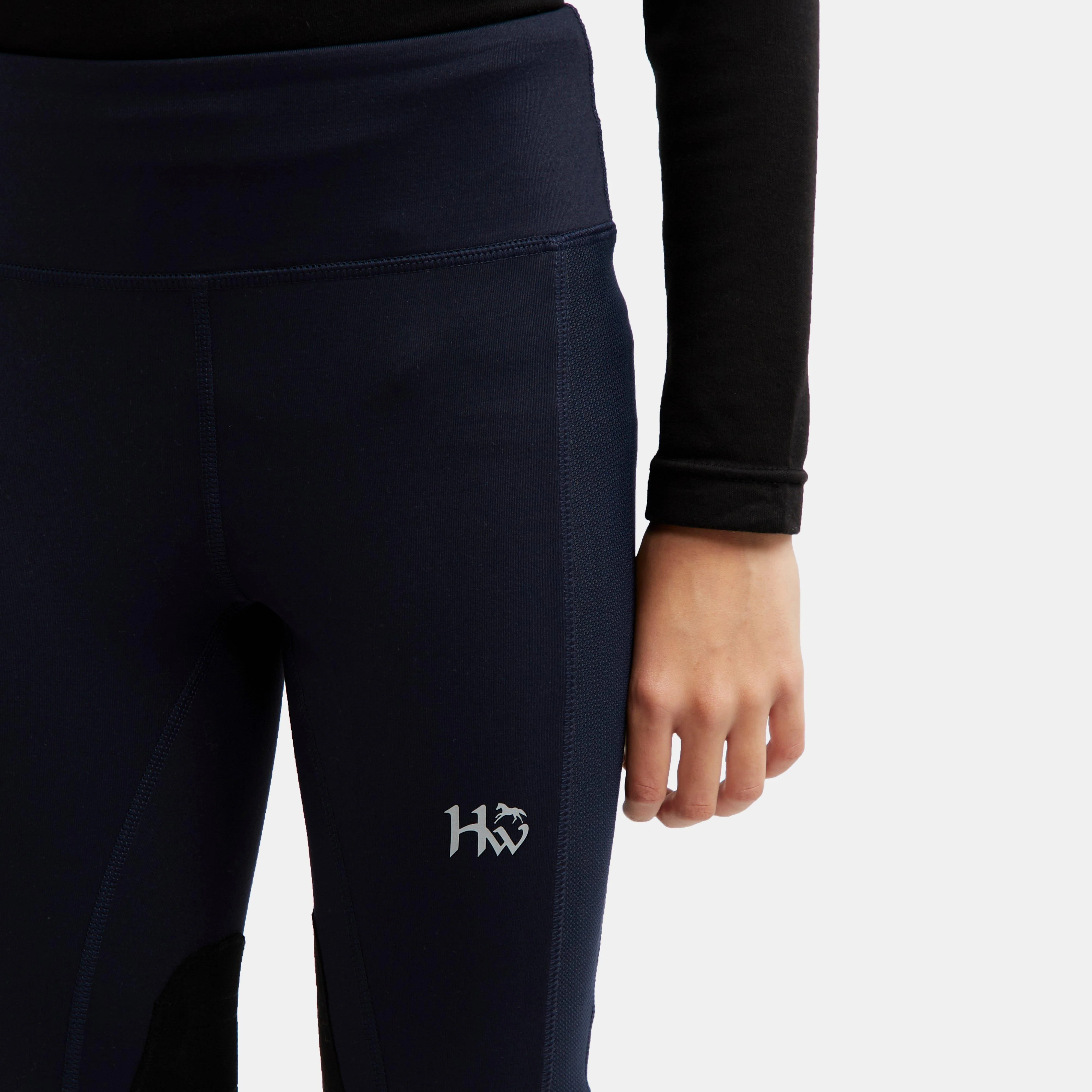 Kids Riding Tights Navy - Image 4