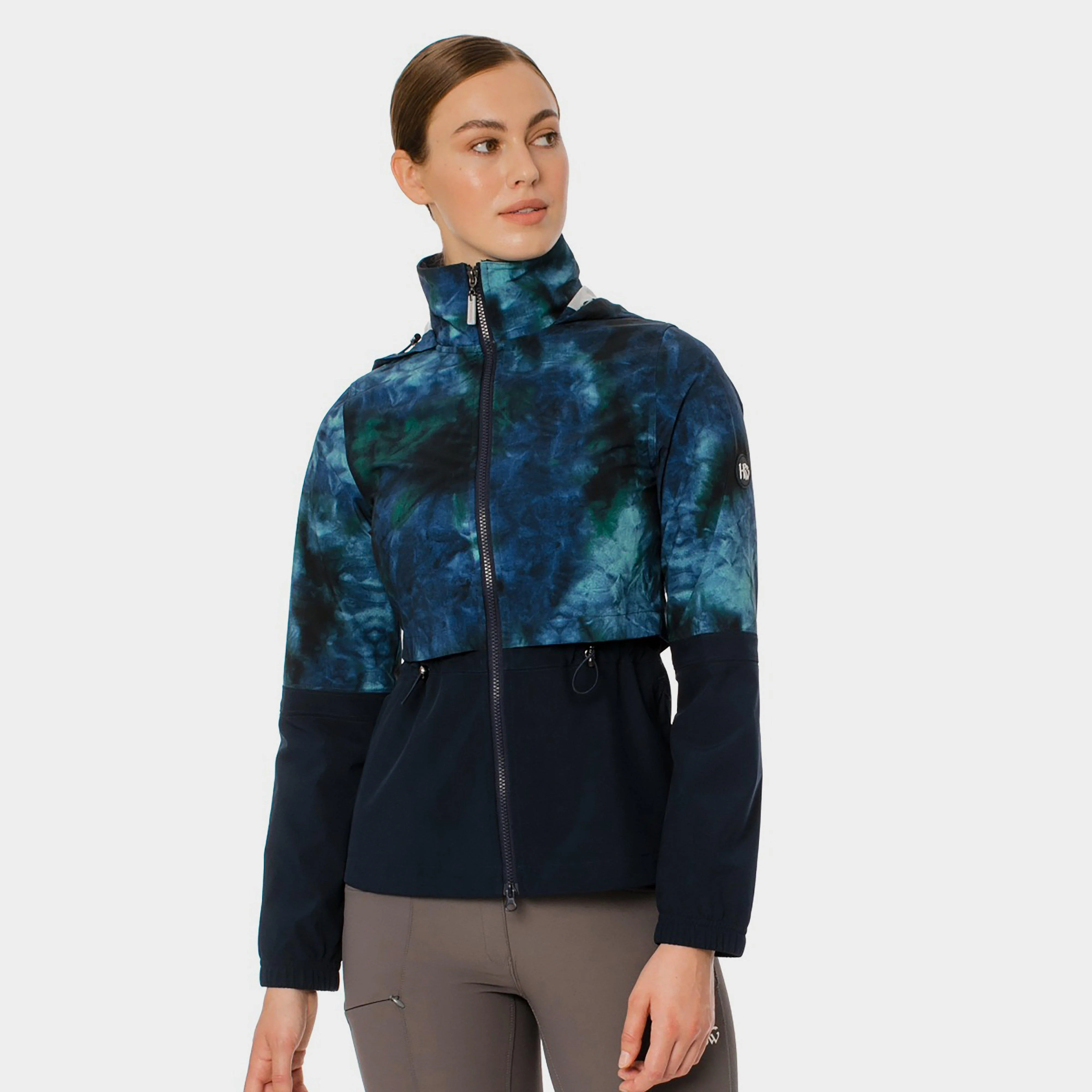 Womens Carrie Riding Jacket Green/Navy Tie Dyed