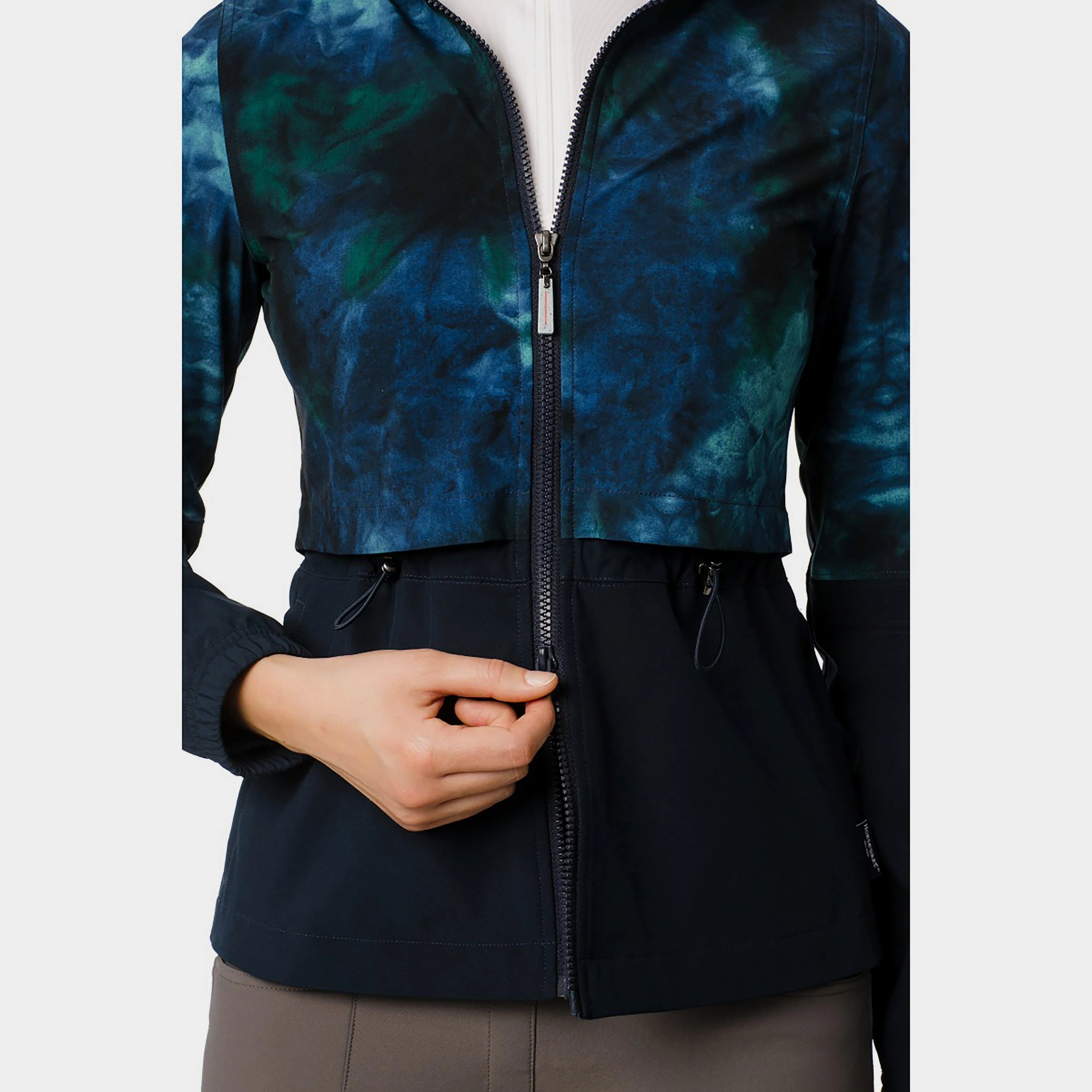 Womens Carrie Riding Jacket Green/Navy Tie Dyed - Image 5