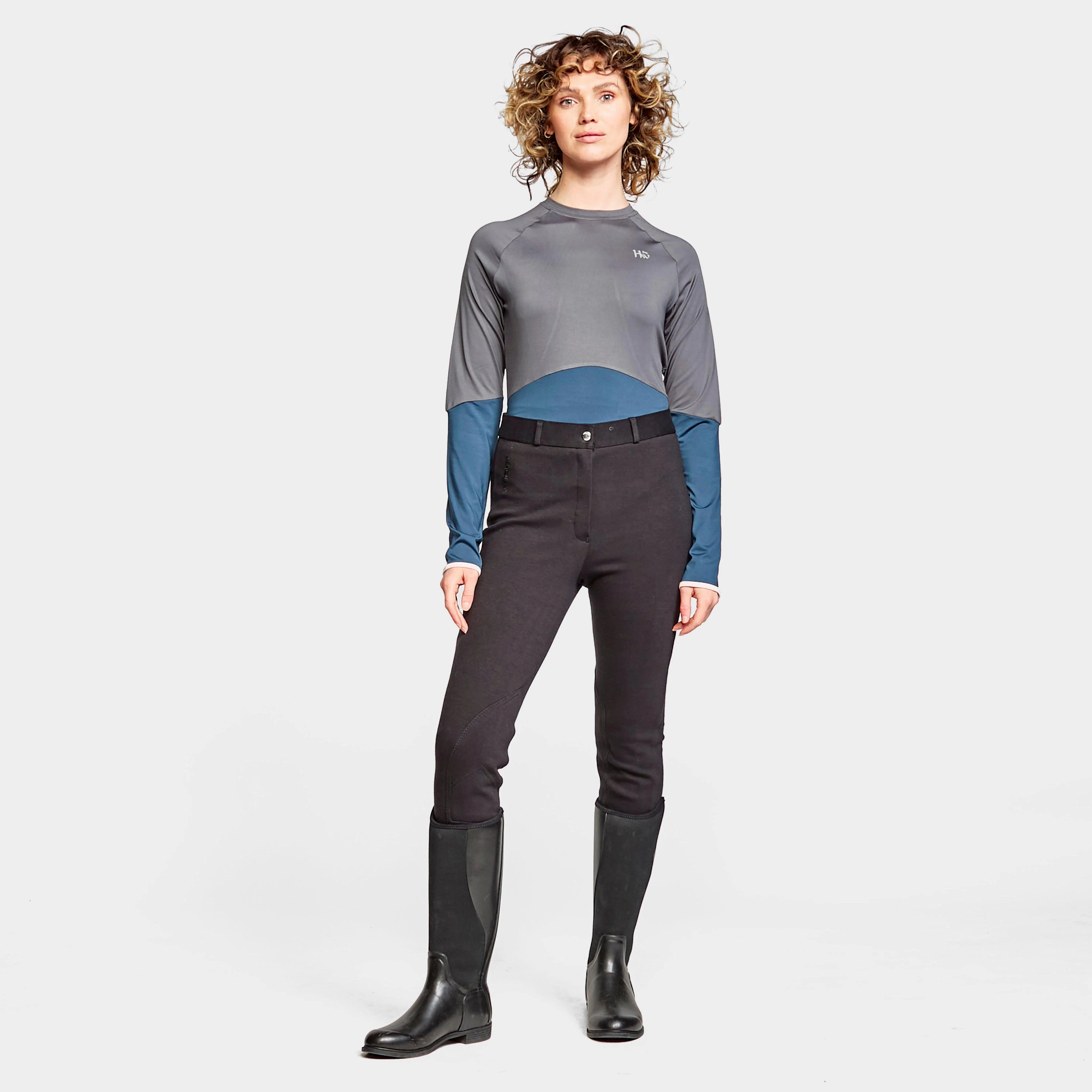 Womens Jade Crew Neck Technical Base Layer Blue/Grey - Image 3
