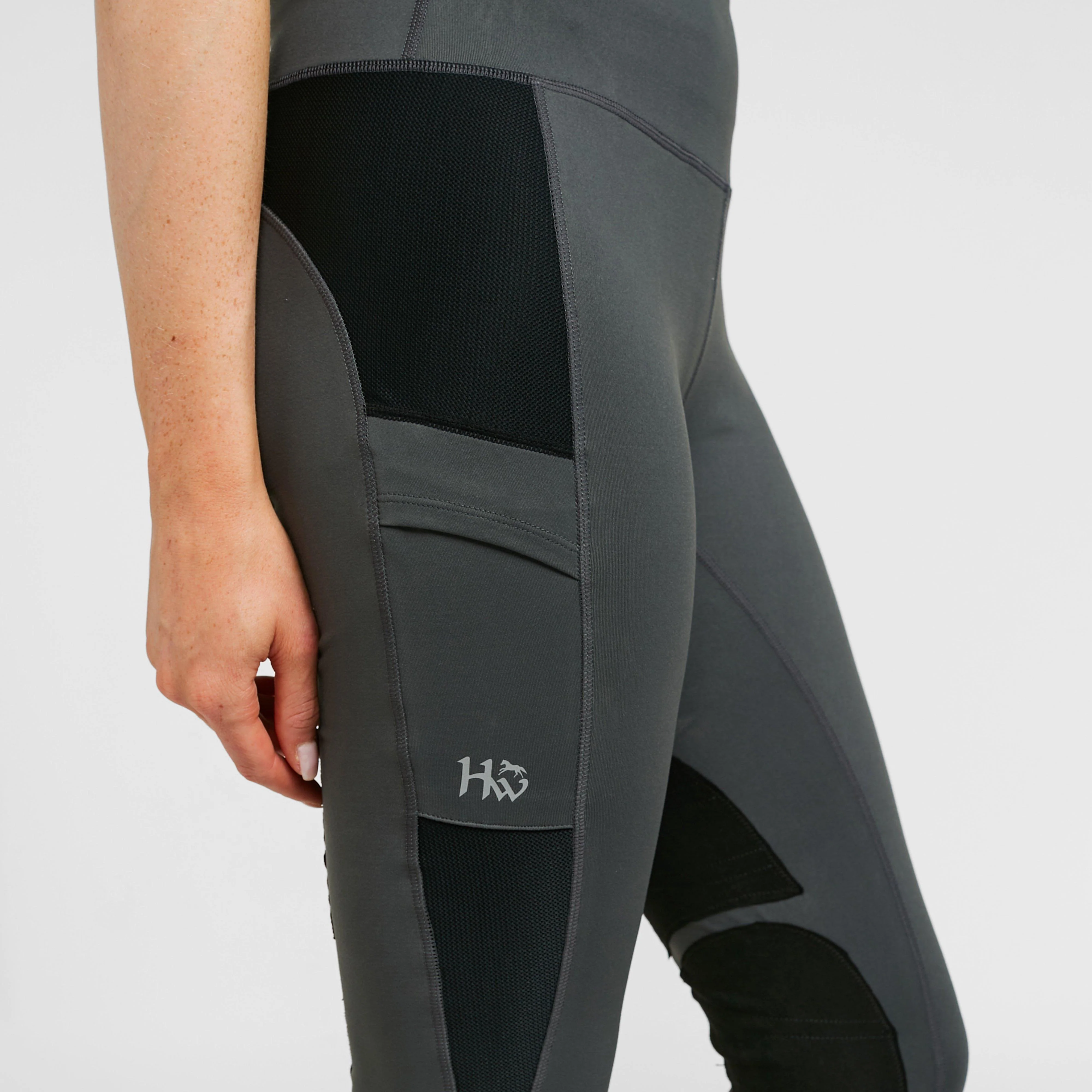 Womens Riding Tights Charcoal - Image 4