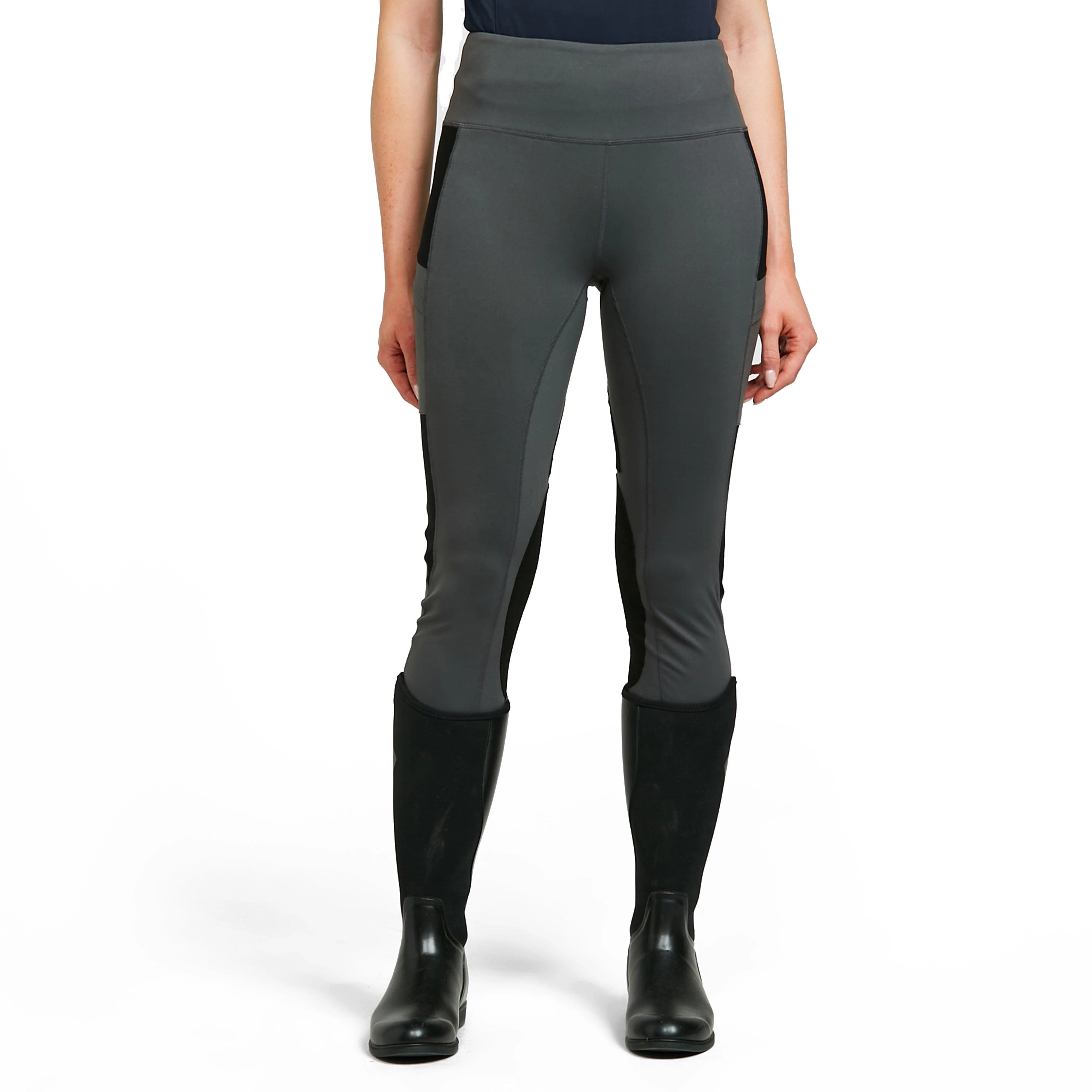 Womens Riding Tights Charcoal - Image 6