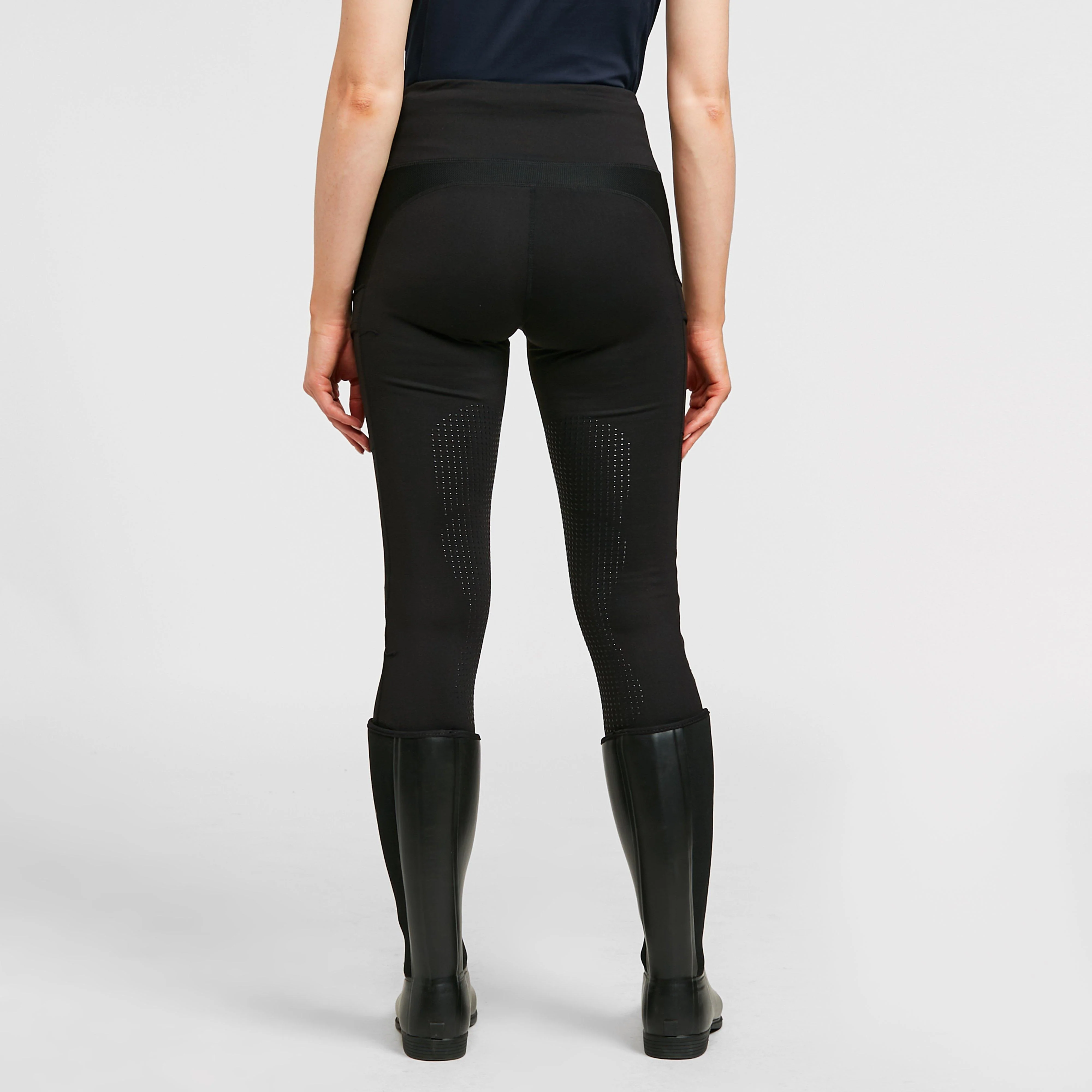 Womens Silicone Grip Riding Tights Black - Image 2