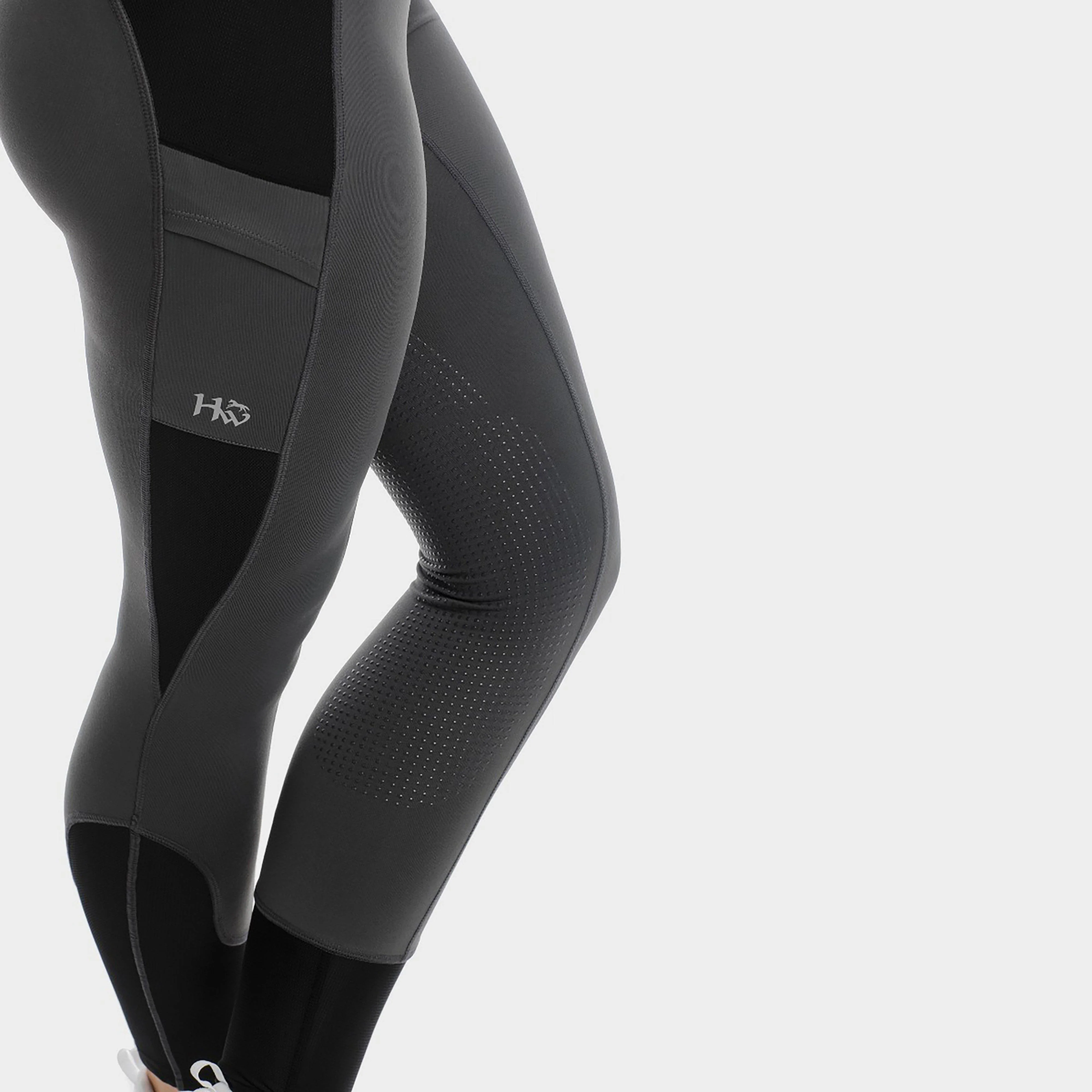 Womens Silicone Grip Riding Tights Black - Image 20