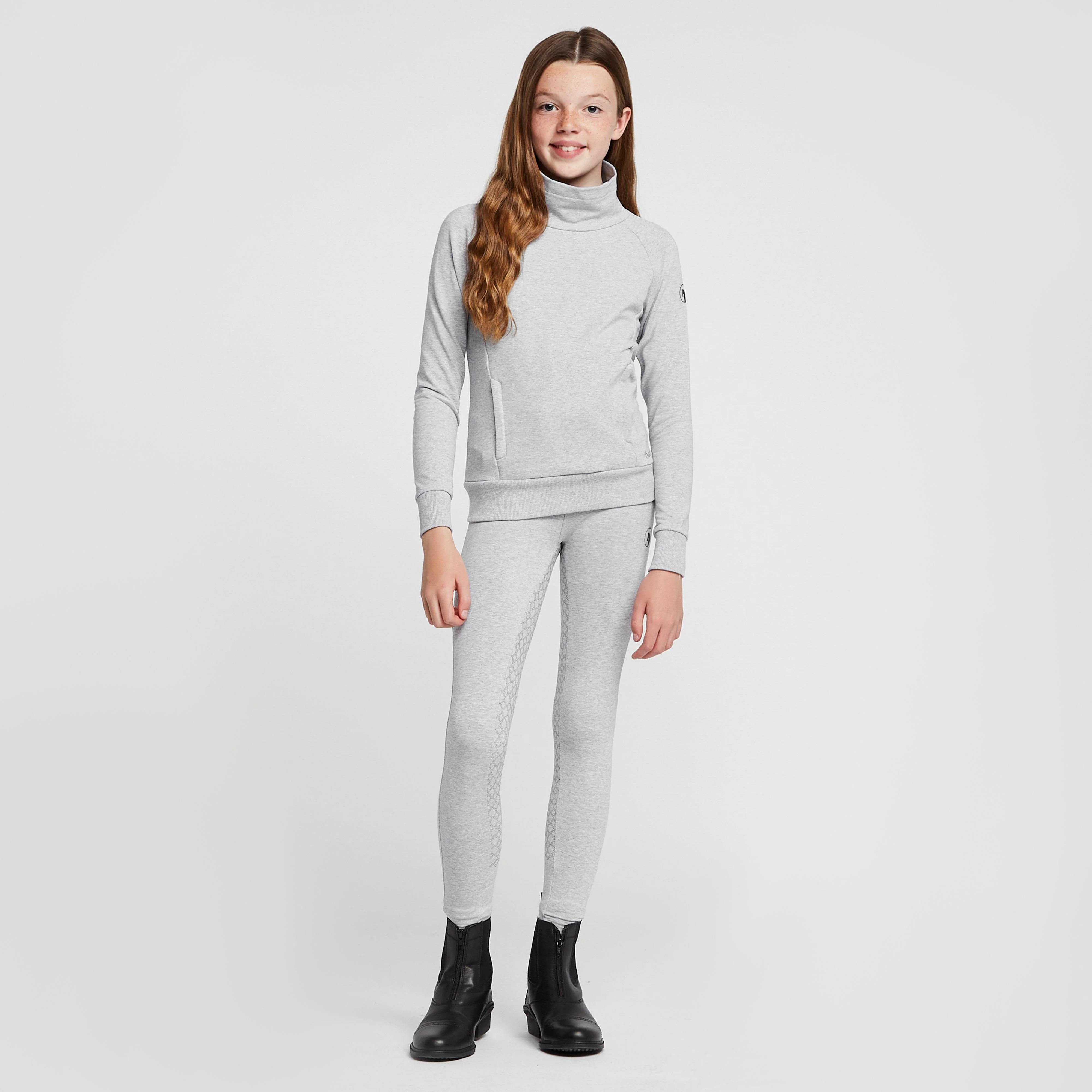 Childs Organic Emmie Cotton Silicone Full Seat Riding Tights Ash Grey - Image 3