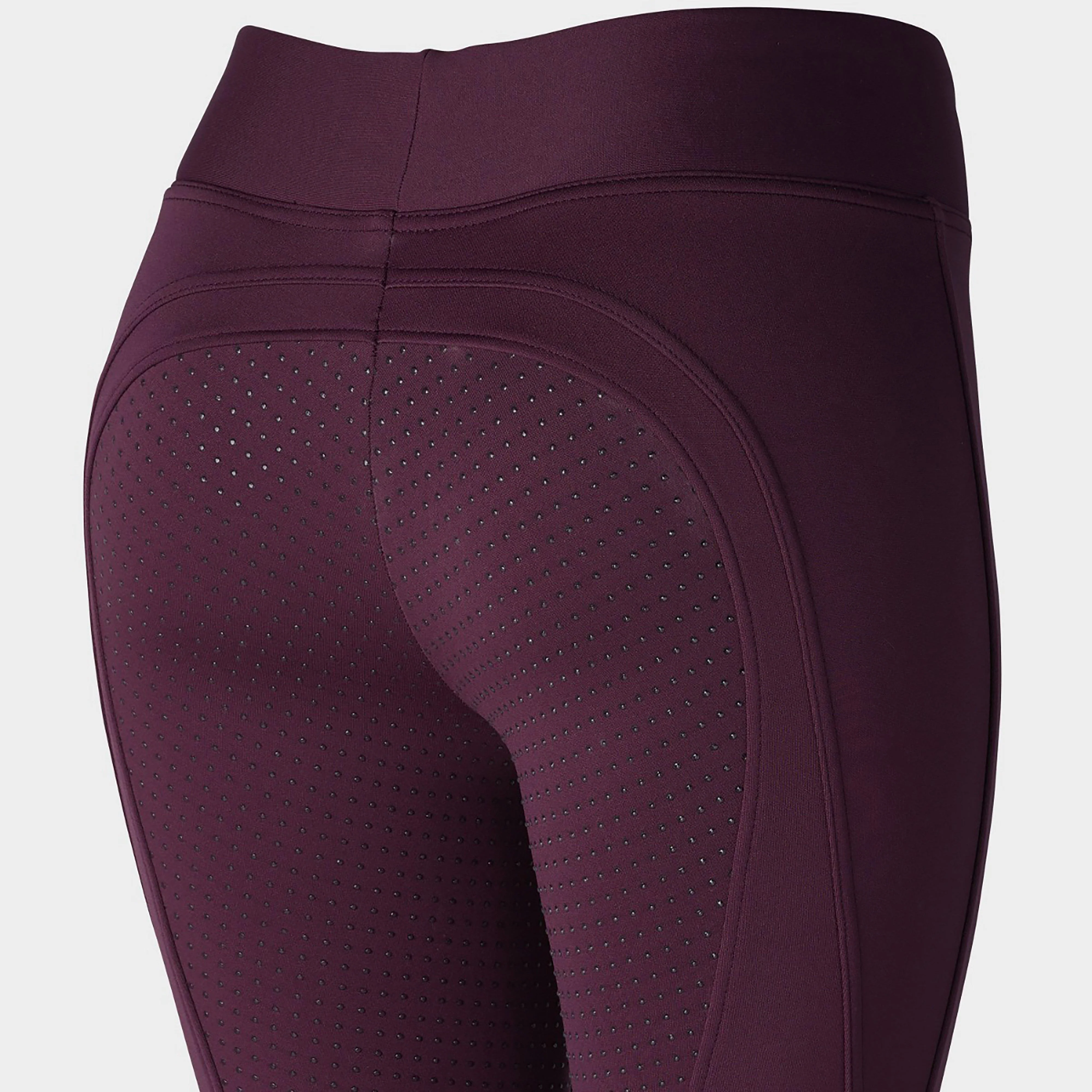 Ladies Active Silicone Full Seat Tights Eggplant Burgundy - Image 4