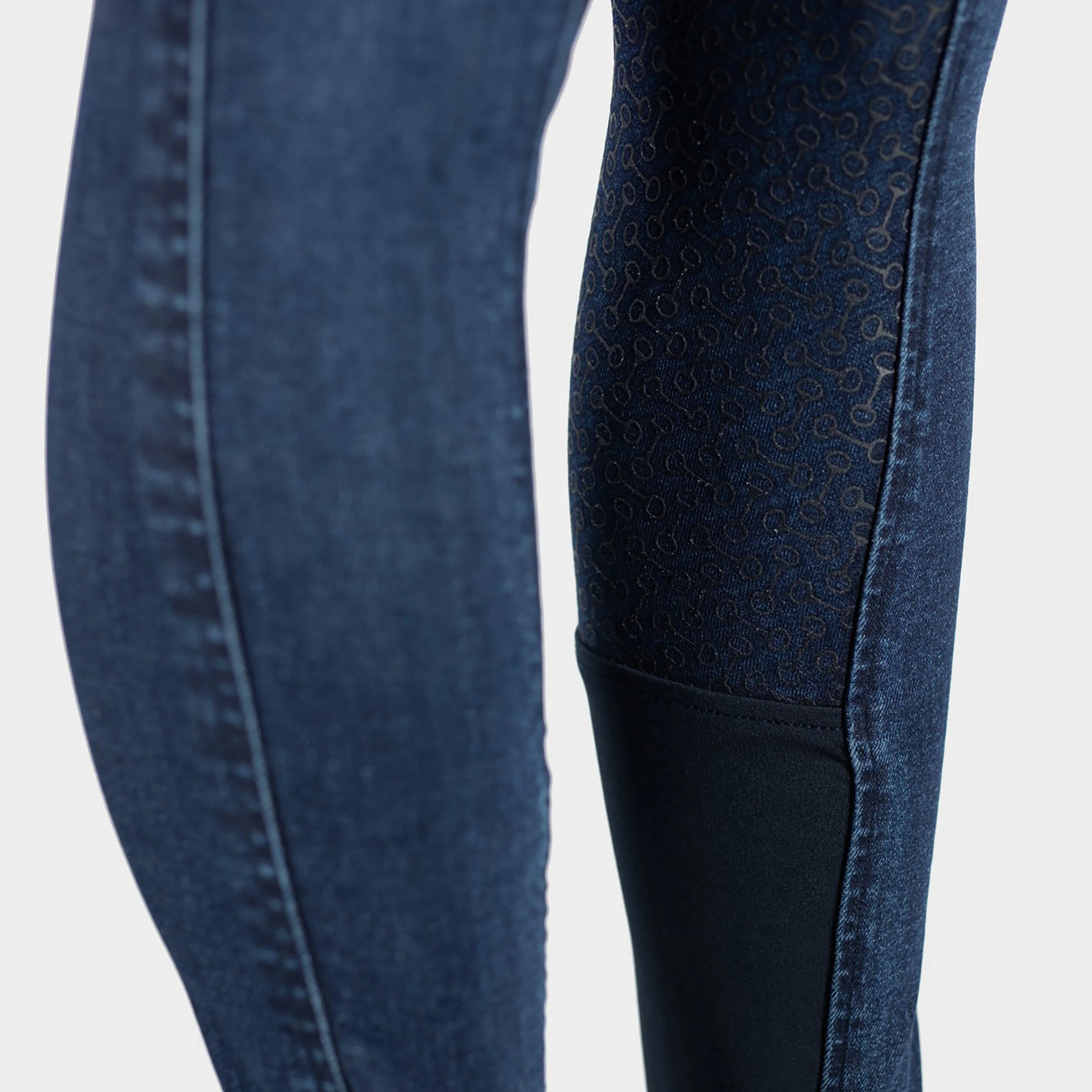 Ladies Kaia High Waisted Silicone Full Seat Breeches Denim - Image 5