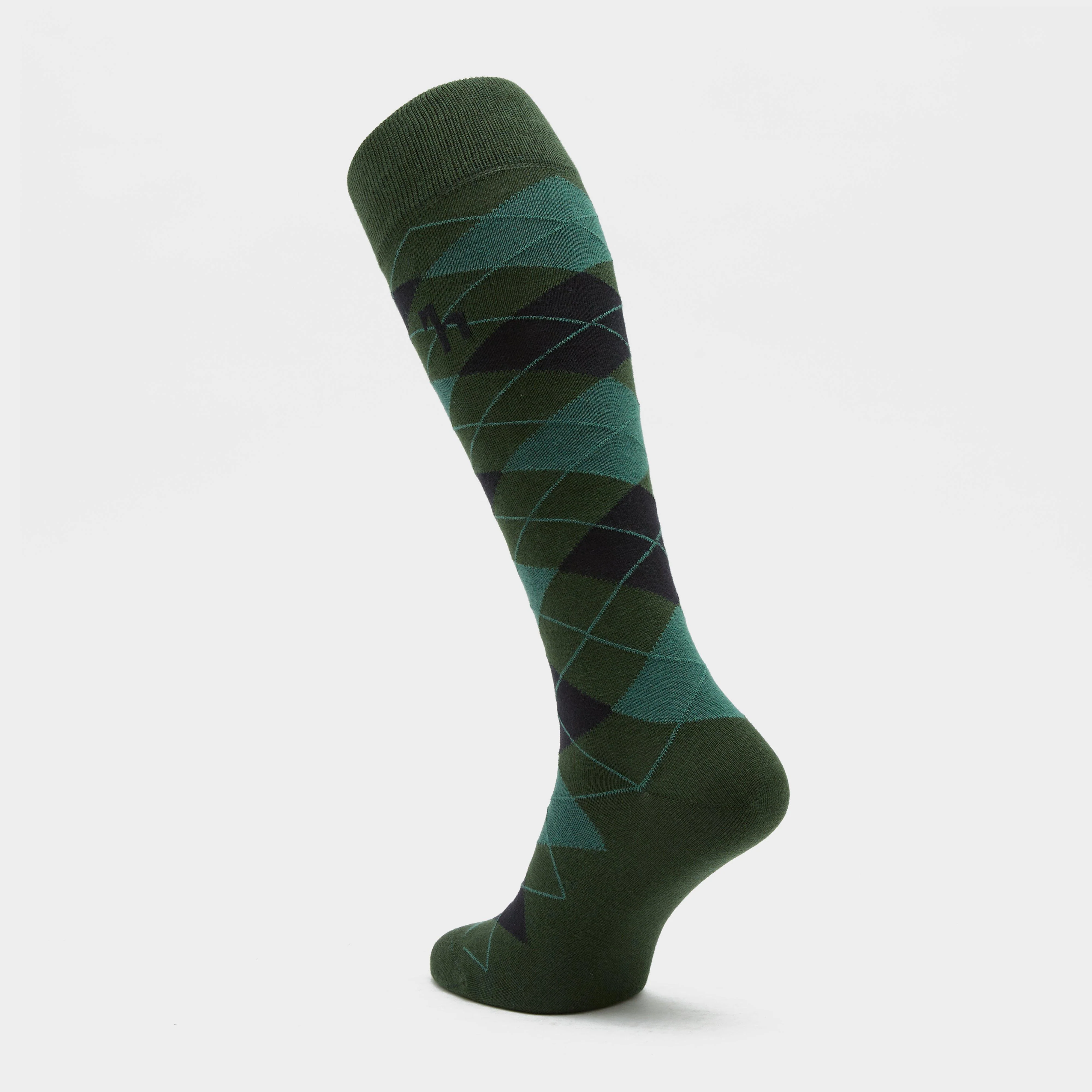 Womens Alana Check Riding Socks Mountain View Green/Dark Navy - Image 2