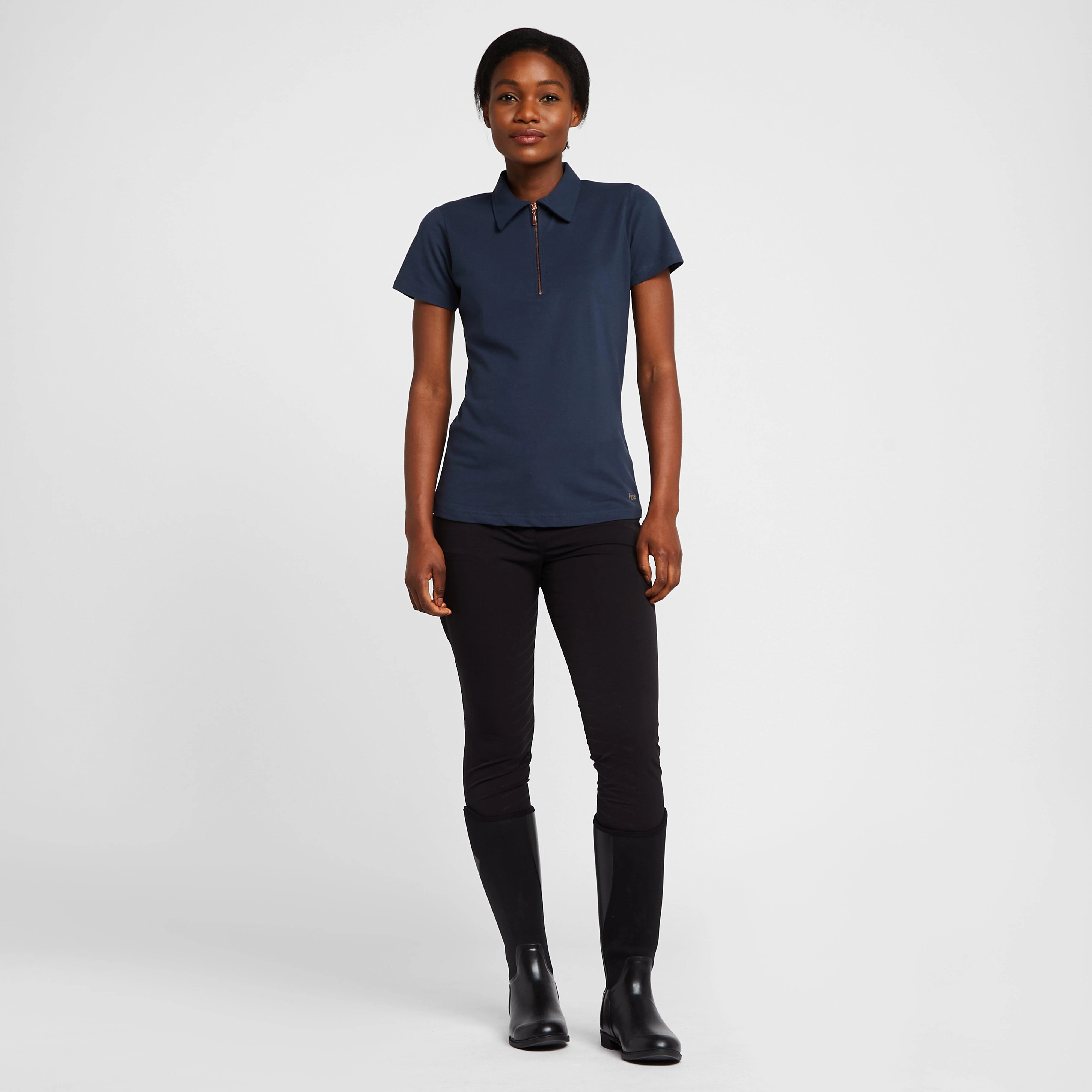 Womens Lia Organic Cotton Polo Shirt Obscure Night Blue - Image 3