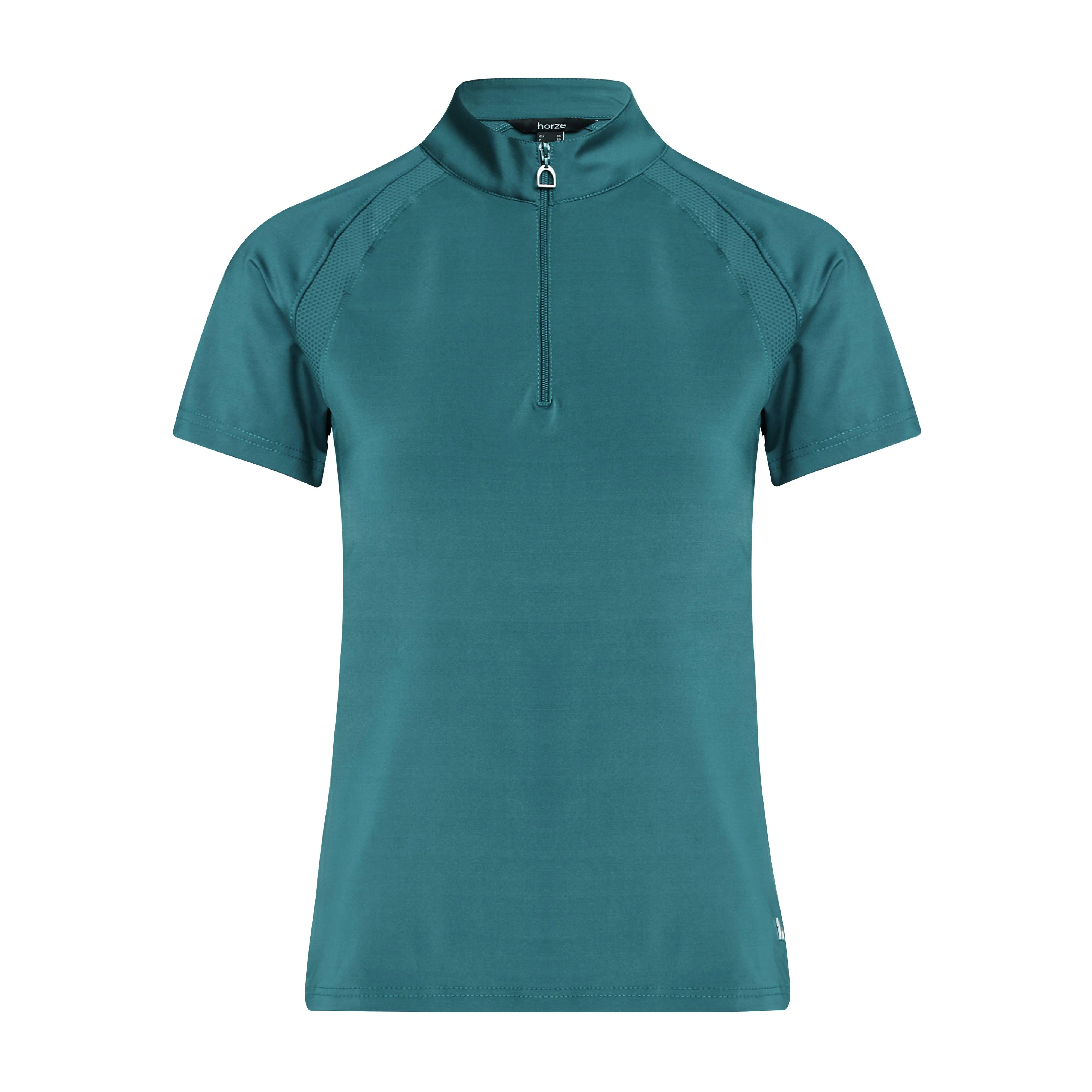 Womens Mia Short Sleeved Training Shirt Storm Green - Image 7