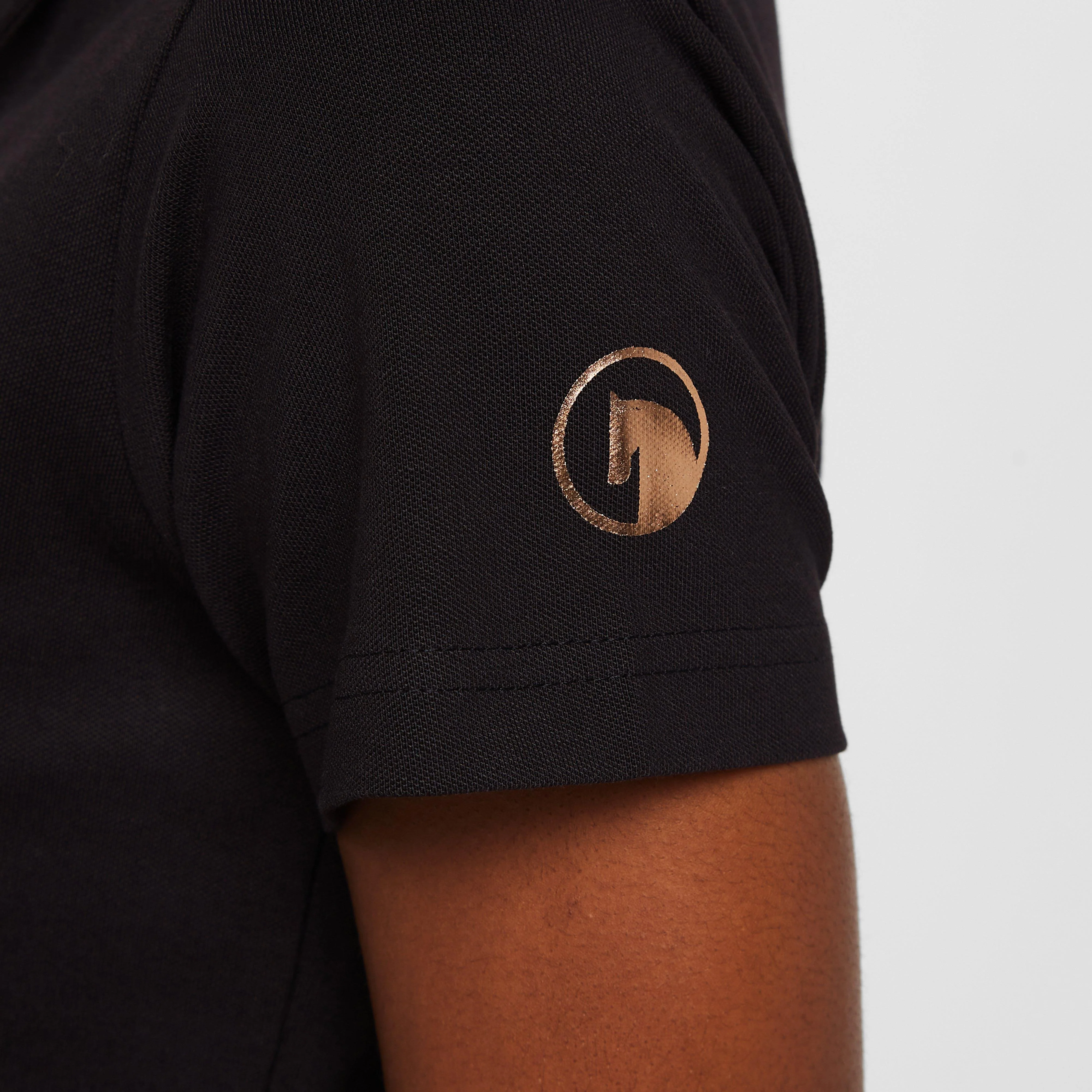 Womens Organic Lia Cotton Polo Shirt Black - Image 6
