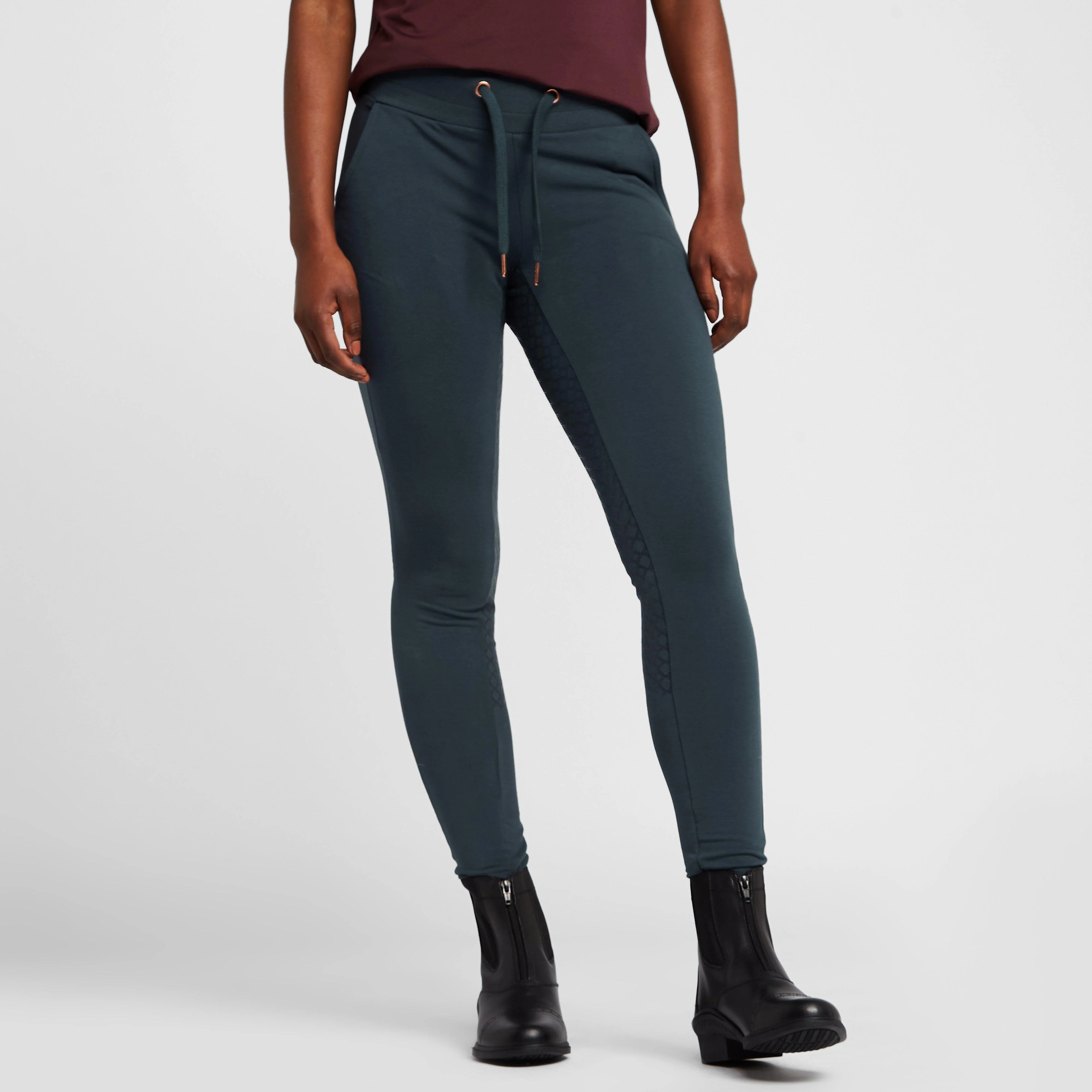 Womens Organic Remy Cotton Riding Tights Obscure Night Blue