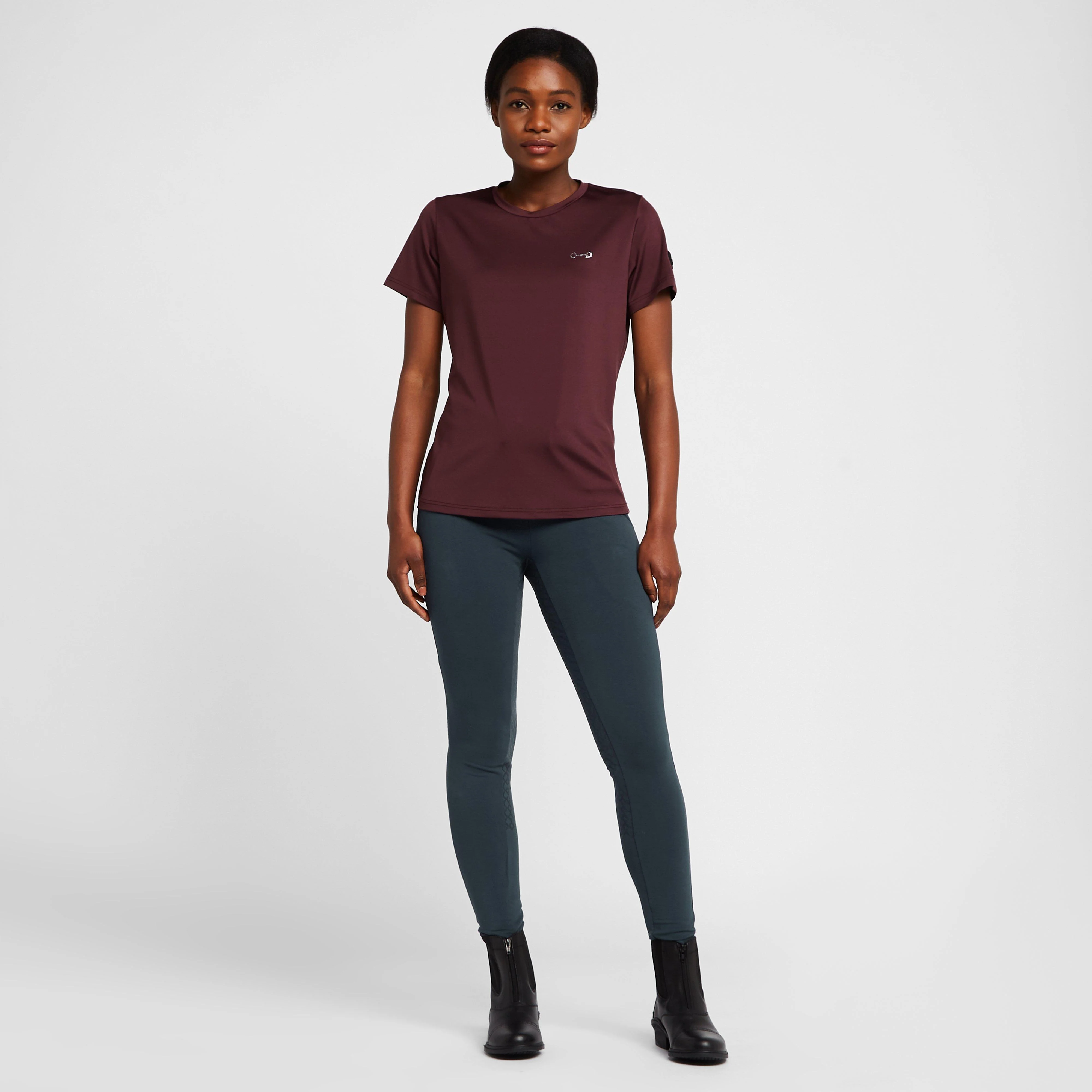 Womens Organic Remy Cotton Riding Tights Obscure Night Blue - Image 3