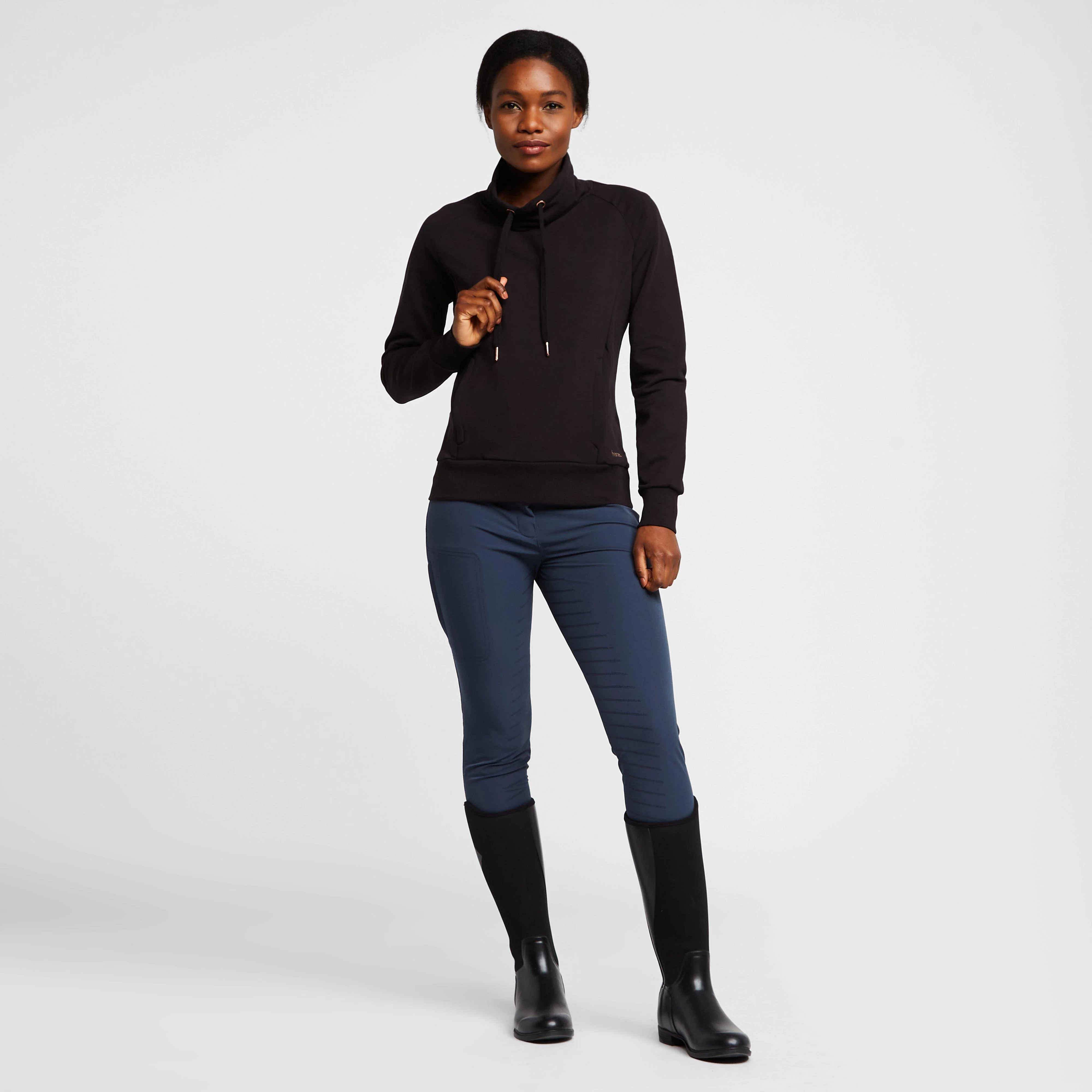 Womens Organic Remy Cotton Sweatshirt Black - Image 3