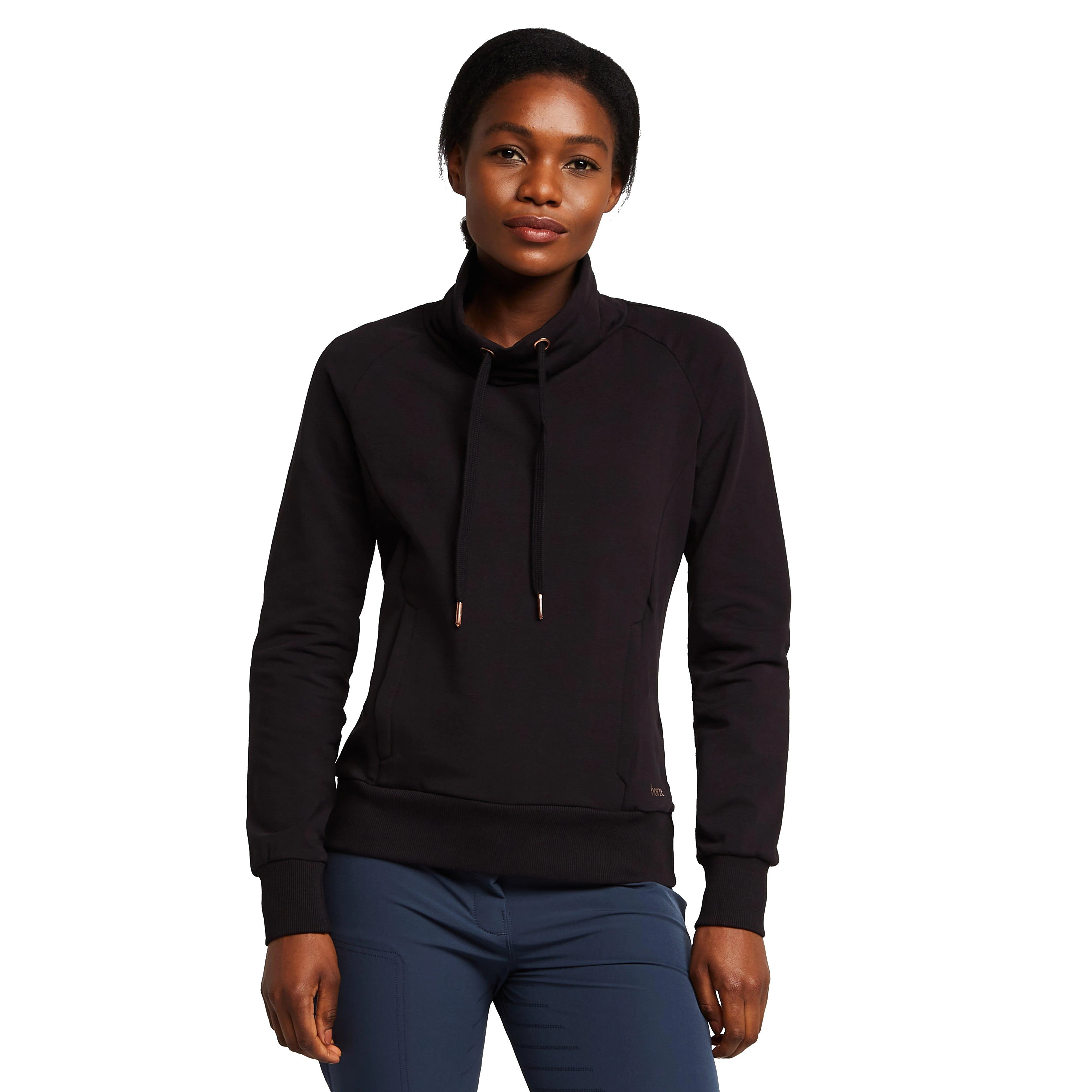 Womens Organic Remy Cotton Sweatshirt Black - Image 8